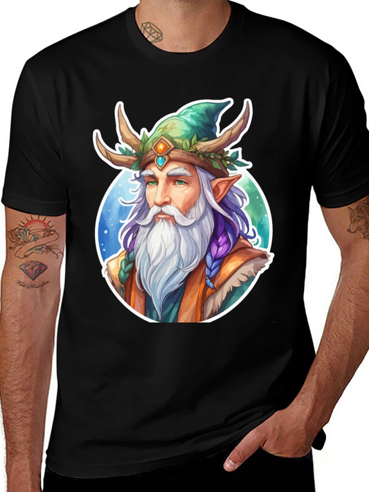 Fantasy Elf Wizard Graphic T-Shirt