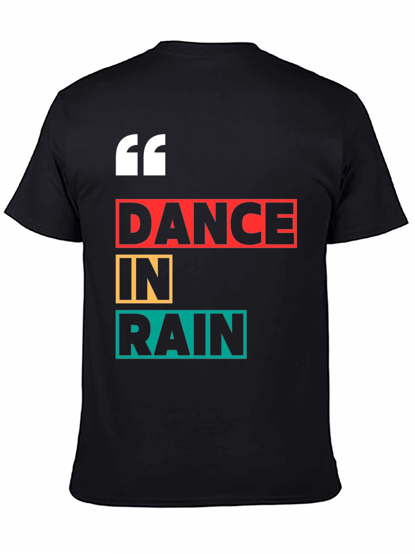 Dance in Rain Graphic Print Black T-Shirt
