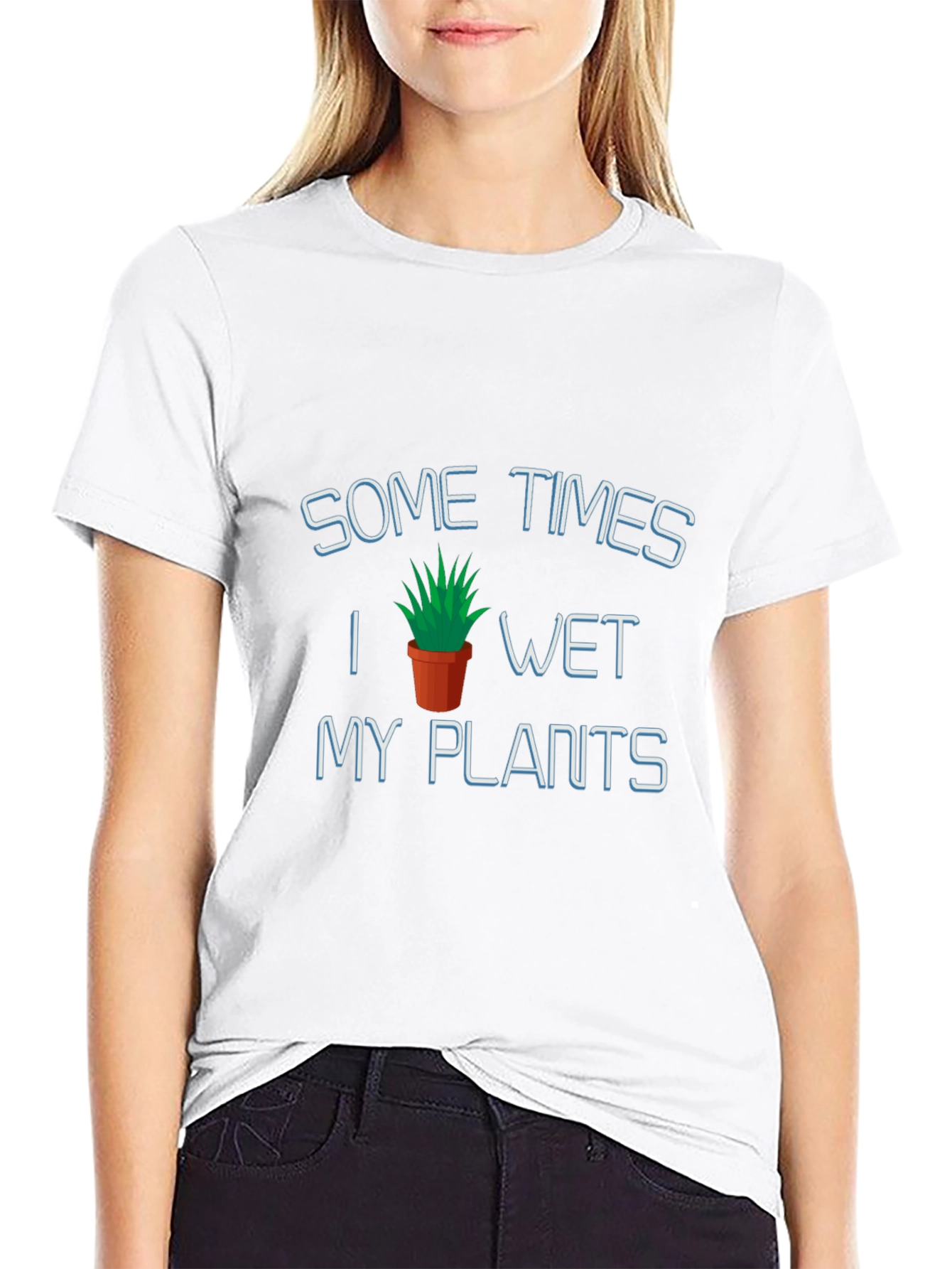 Humorous Wet My Plants Graphic T-Shirt