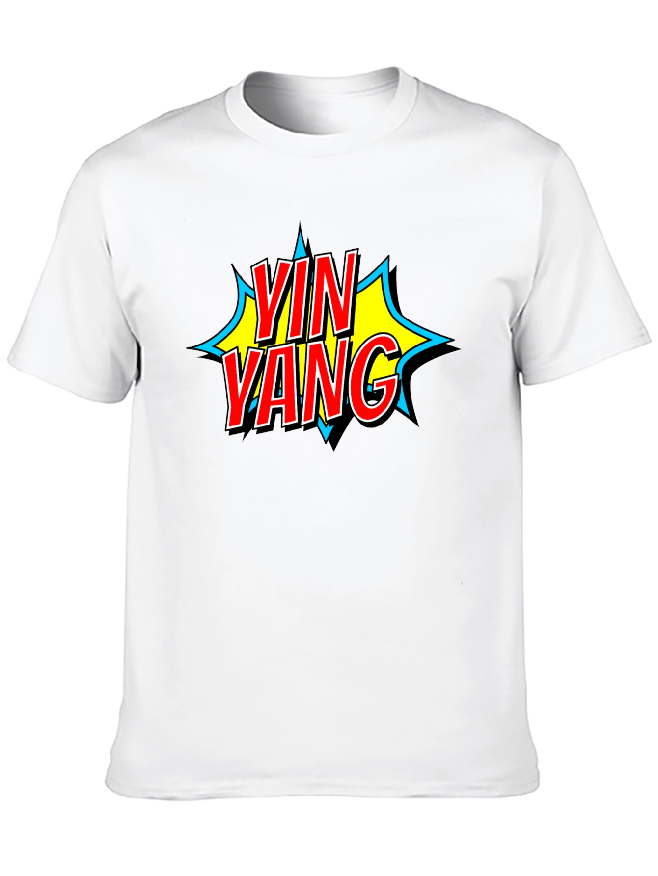 Yin Yang Comic Style Black T-Shirt