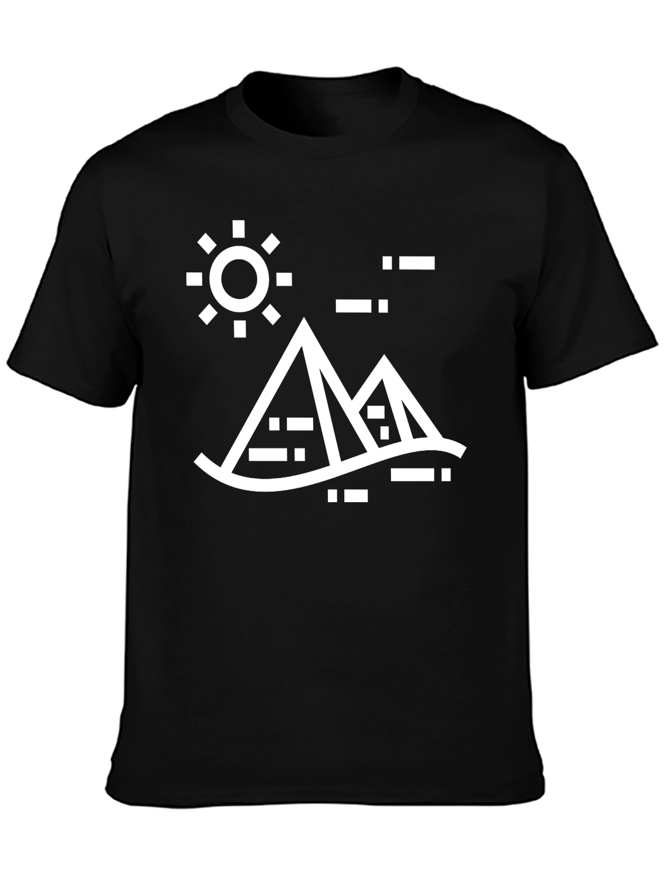 Egyptian Pyramid Graphic Tee - Black Cotton T-Shirt