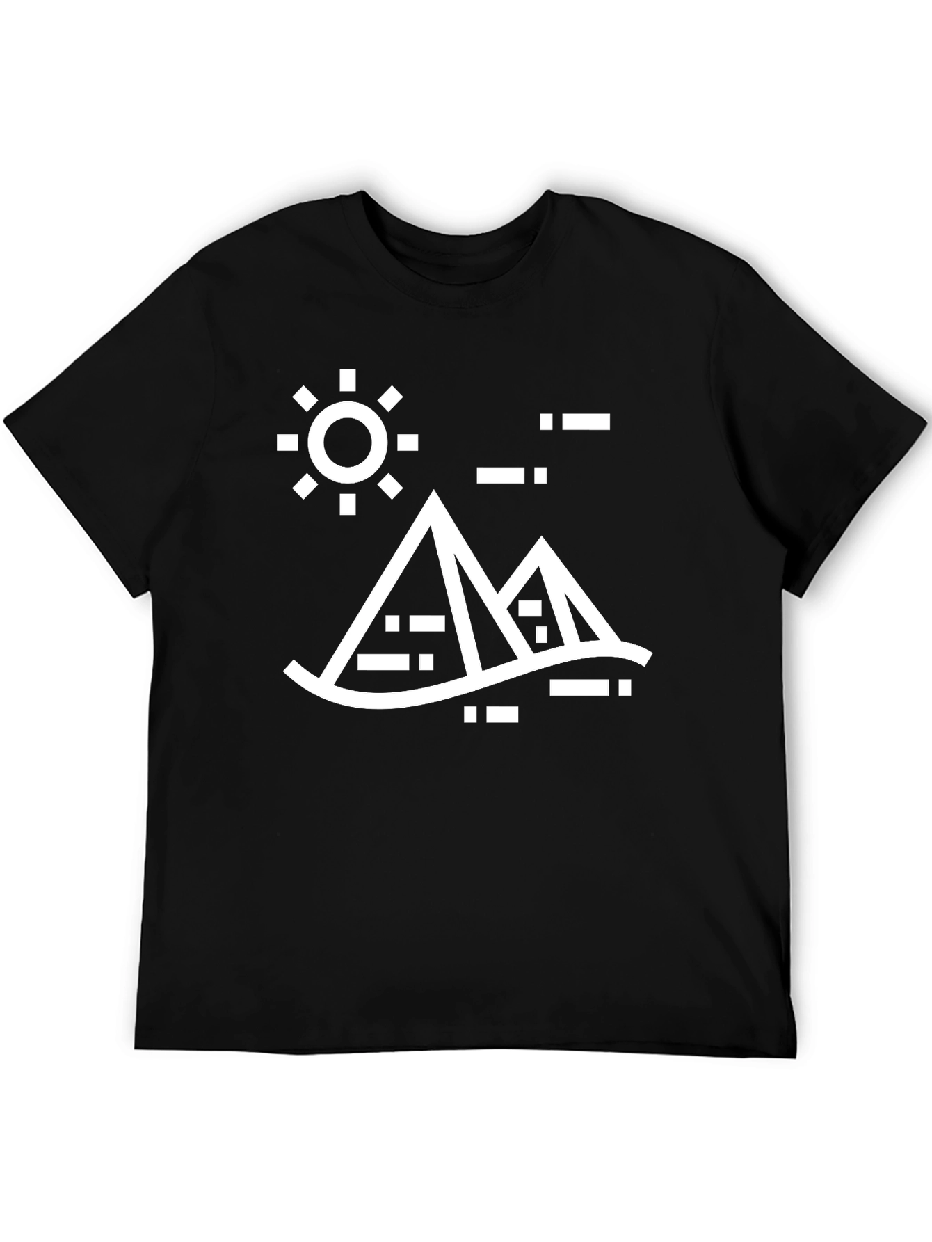 Egyptian Pyramid Graphic Tee - Black Cotton T-Shirt