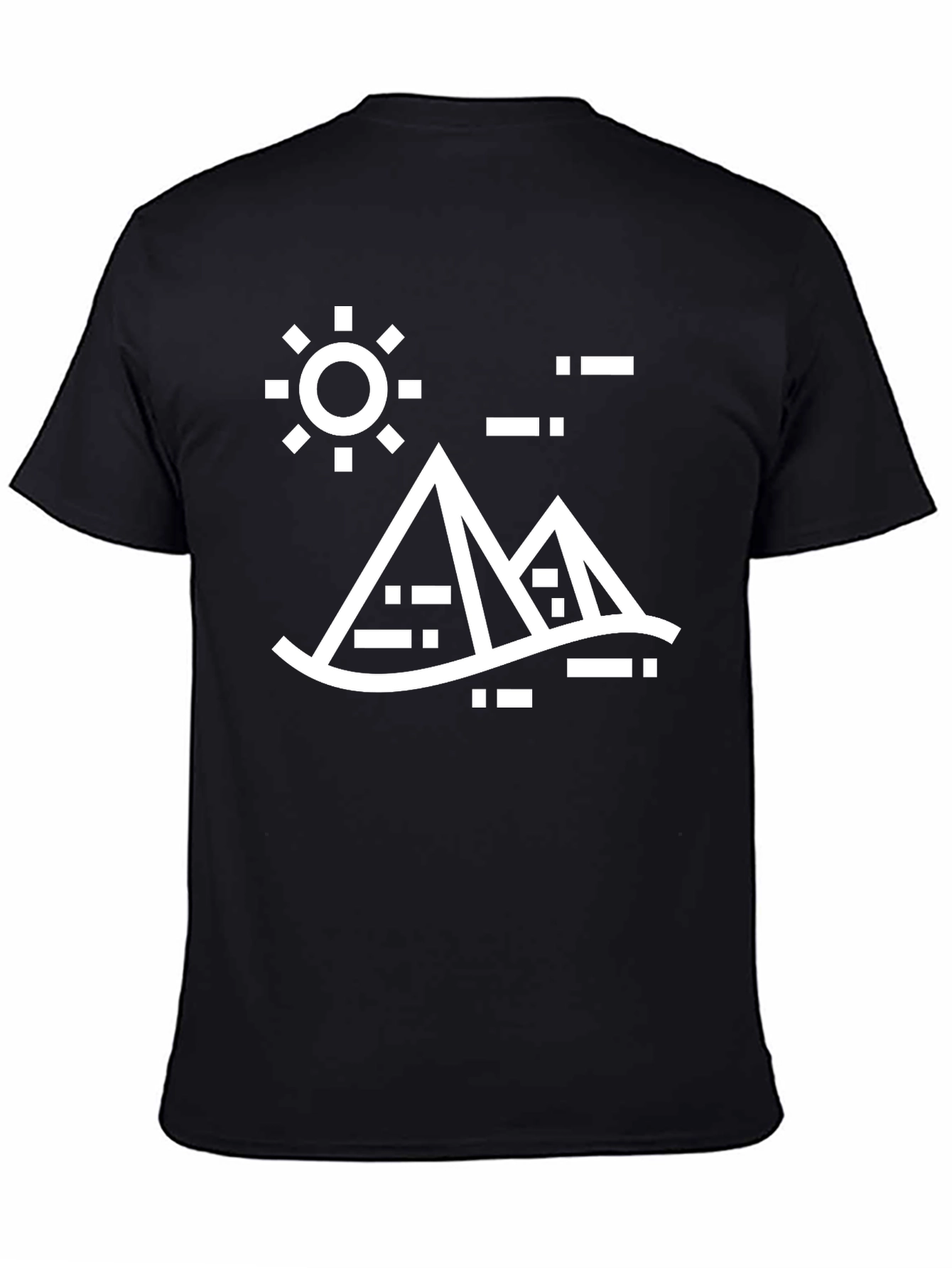 Egyptian Pyramid Graphic Tee - Black Cotton T-Shirt