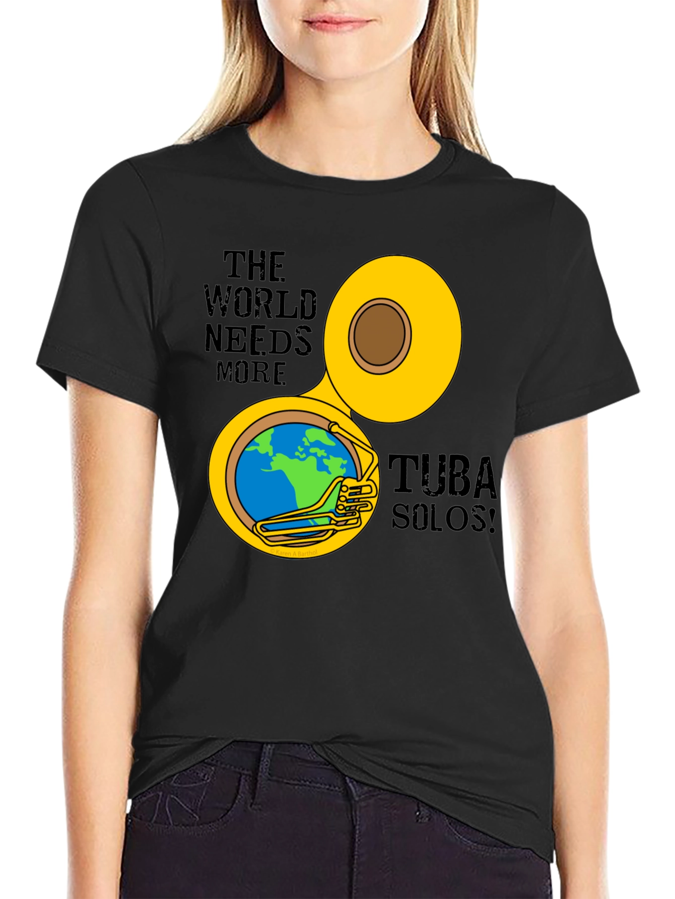 Tuba Solos Graphic Tee - Musical Earth Design