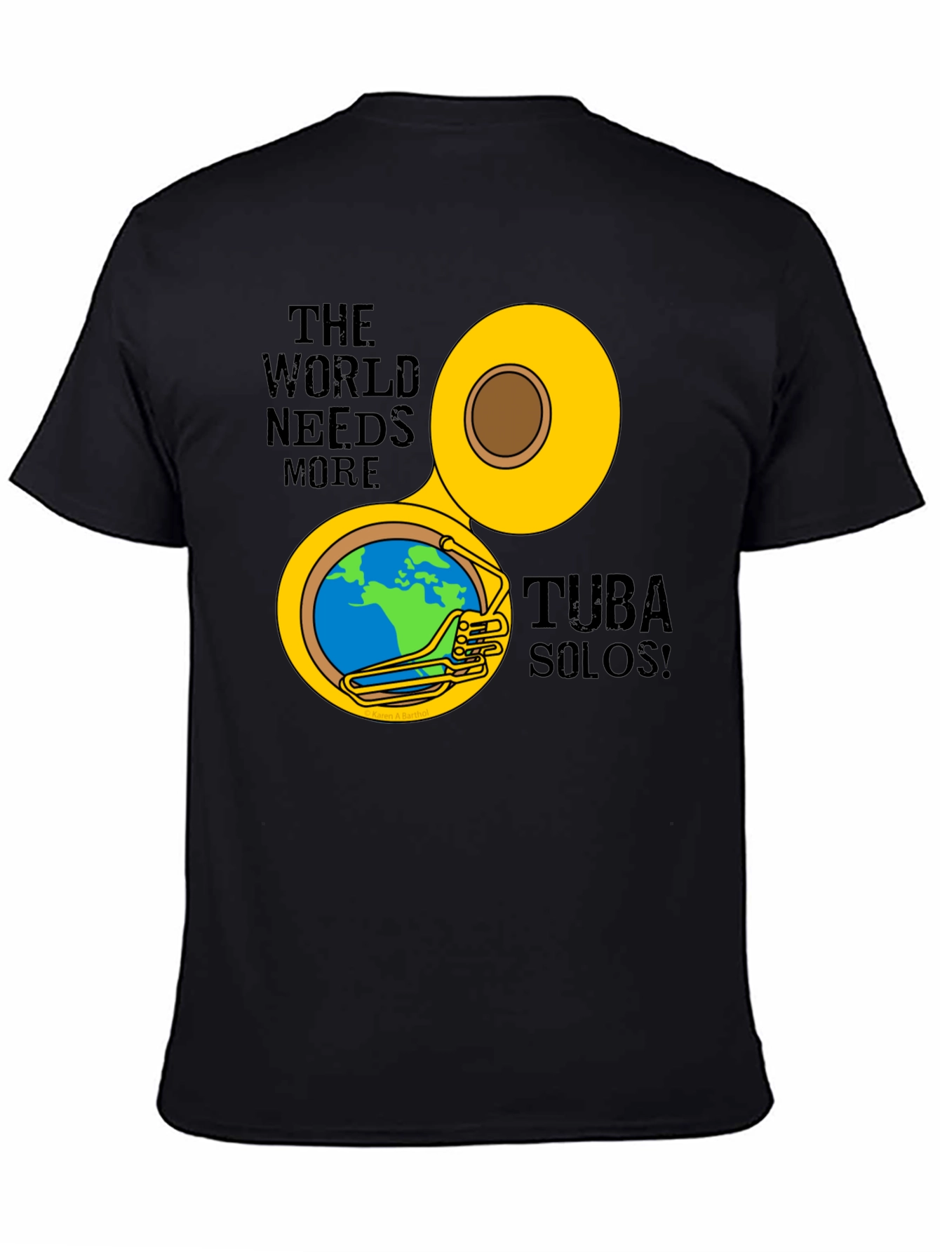 Tuba Solos Graphic Tee - Musical Earth Design