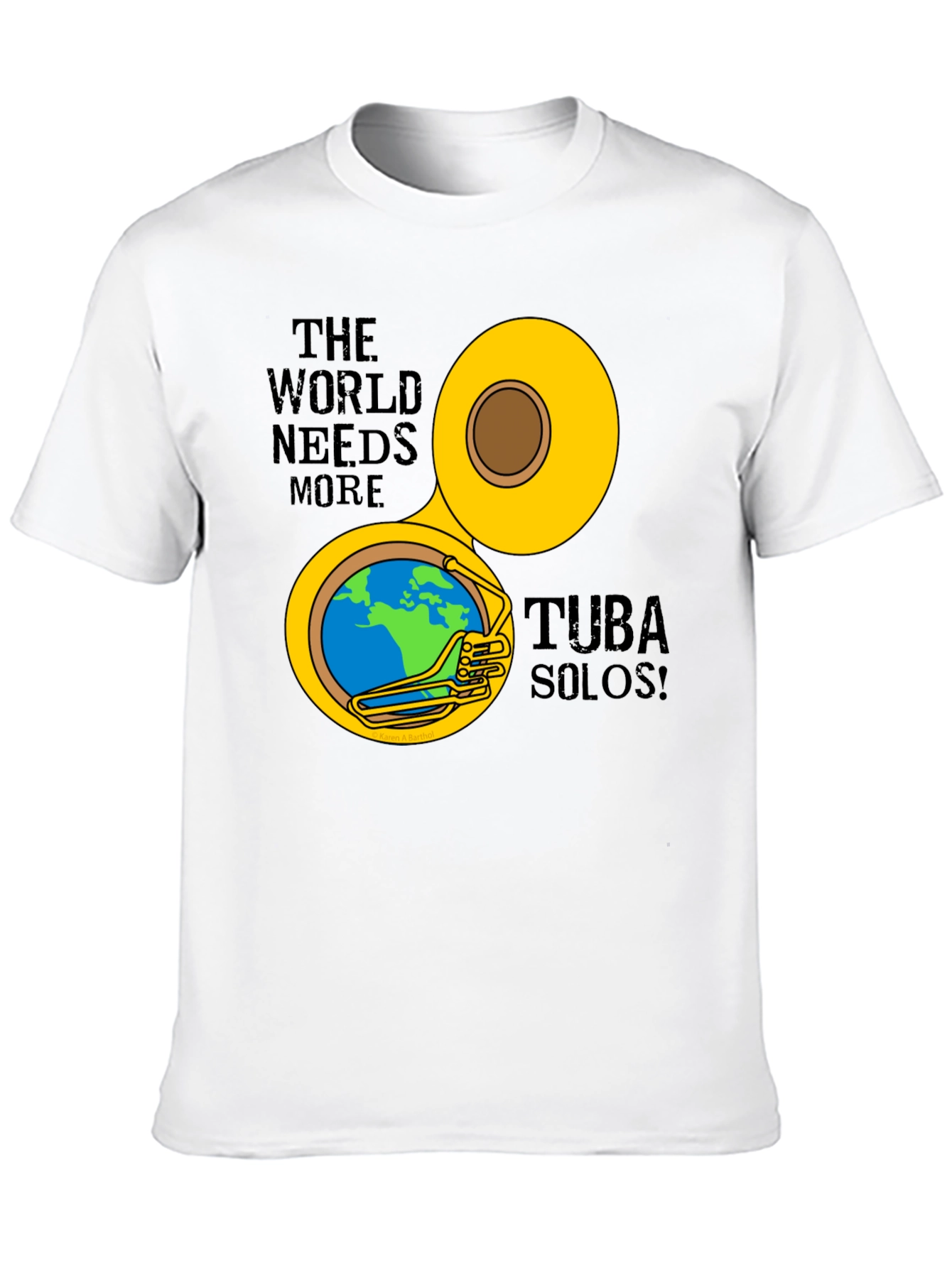 Tuba Solos Graphic Tee - Musical Earth Design