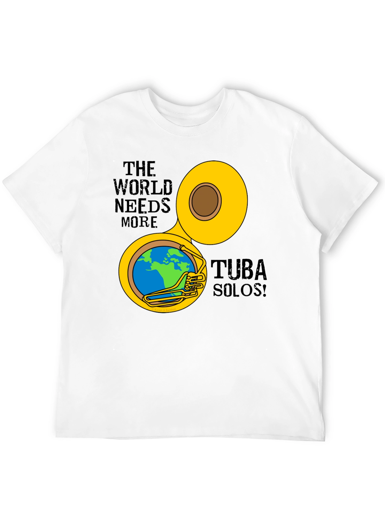 Tuba Solos Graphic Tee - Musical Earth Design