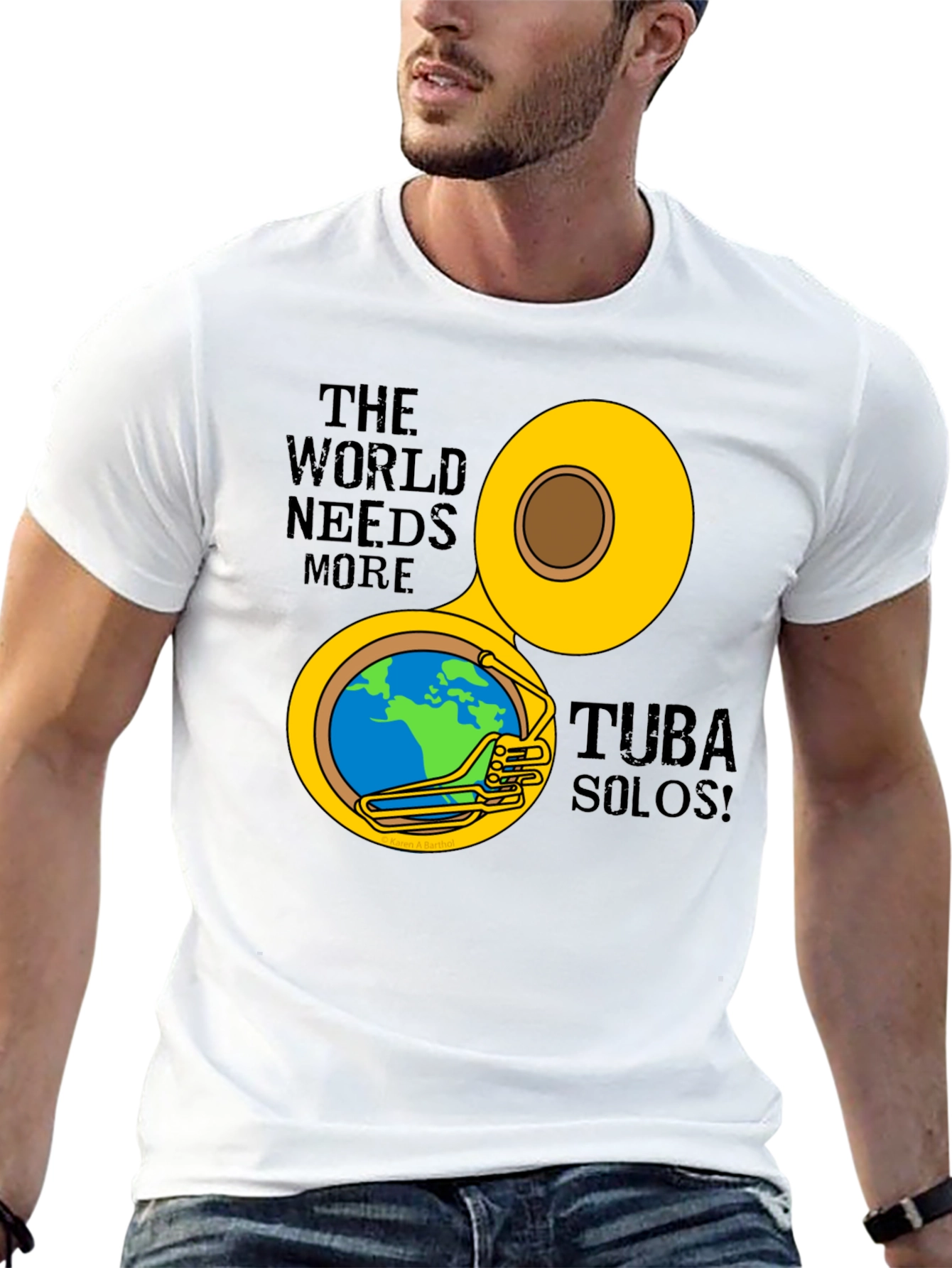 Tuba Solos Graphic Tee - Musical Earth Design