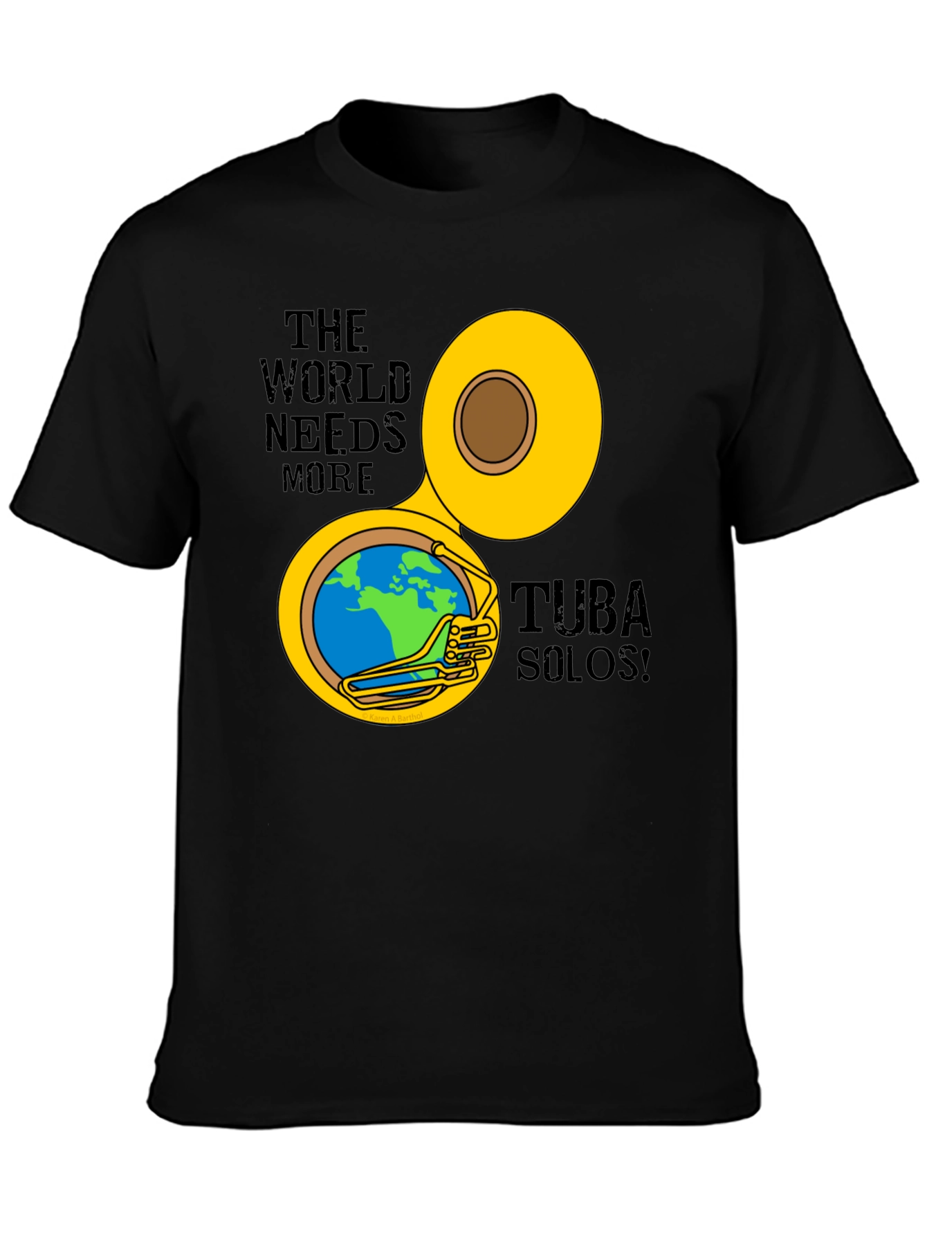 Tuba Solos Graphic Tee - Musical Earth Design