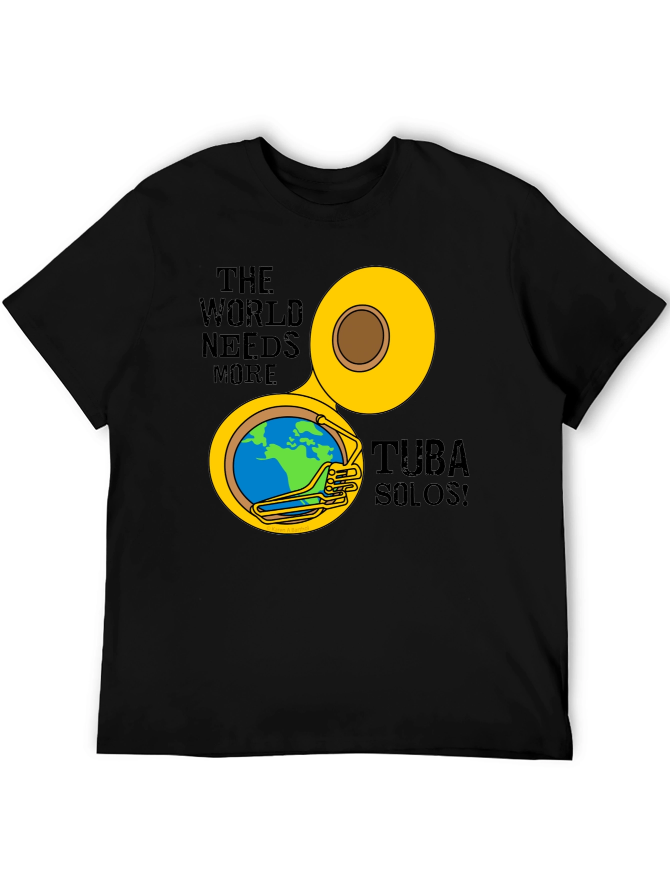 Tuba Solos Graphic Tee - Musical Earth Design