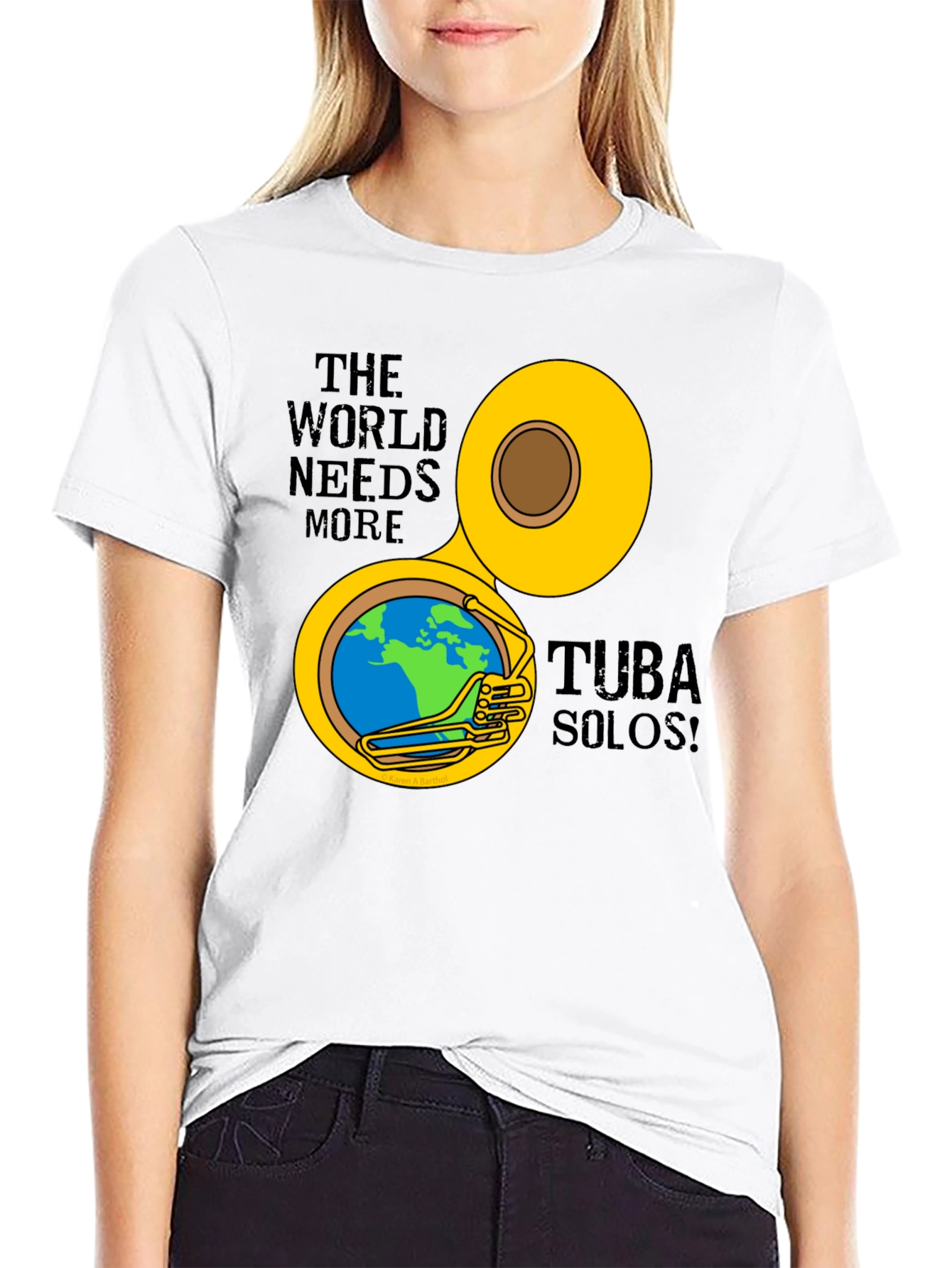 Tuba Solos Graphic Tee - Musical Earth Design
