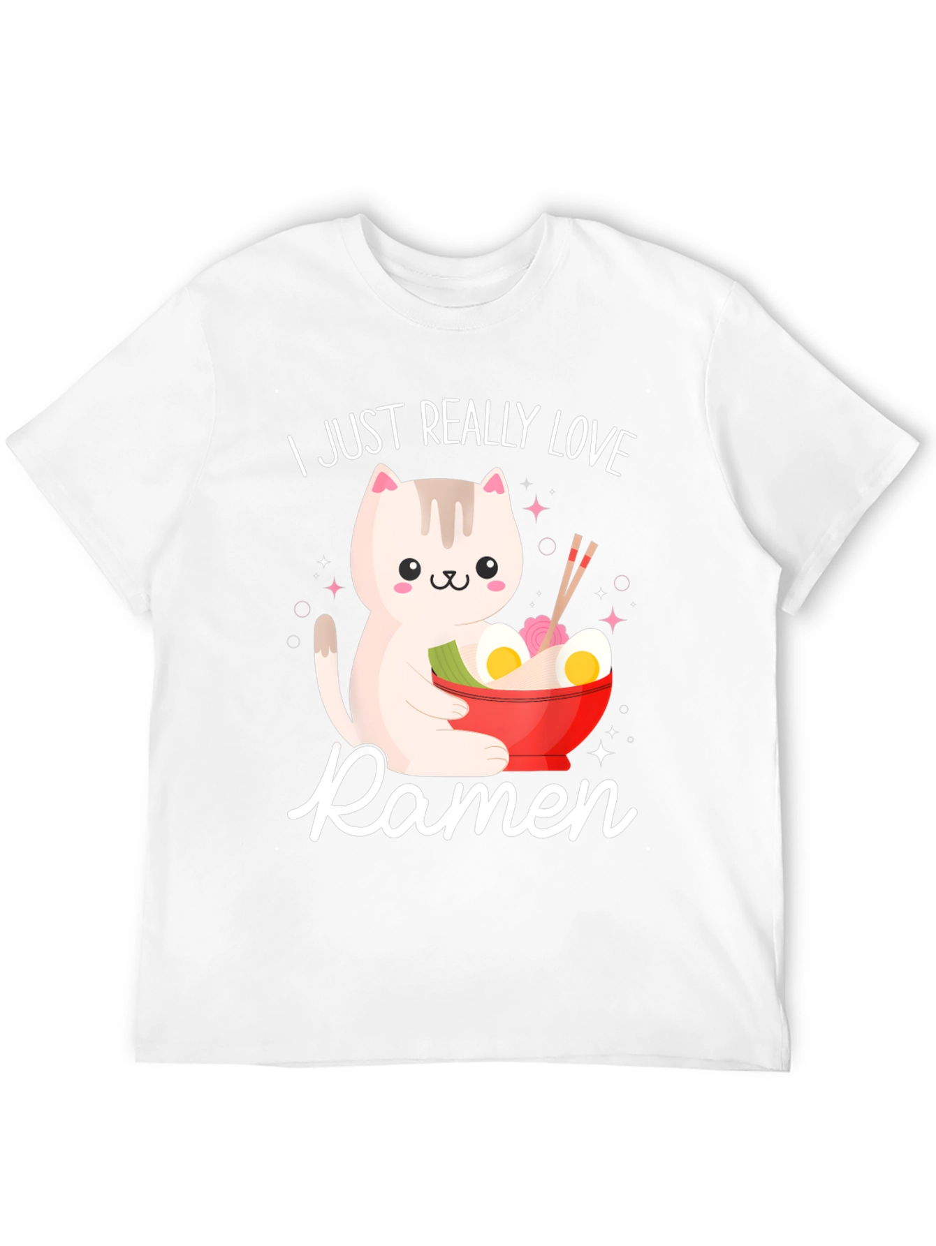 I Just Really Love Ramen Funny Cat T-Shirt