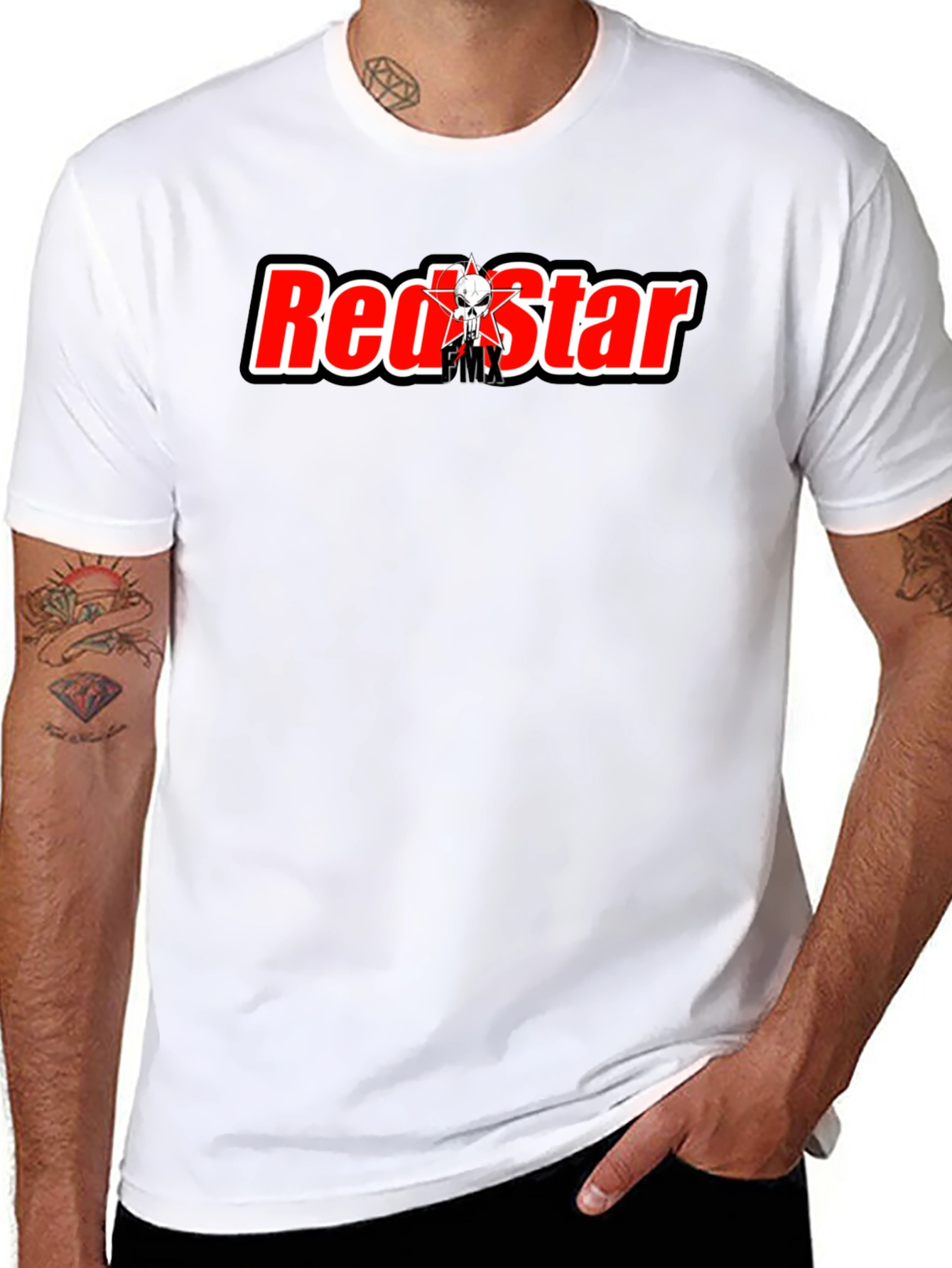 Red Star Graphic Tee - Stylish Mens Black T-Shirt