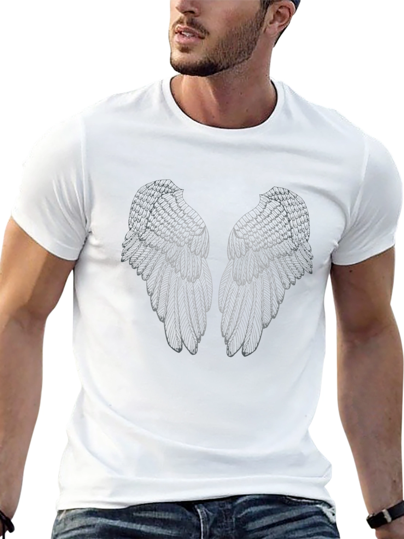Angel Wings Graphic Black T-Shirt