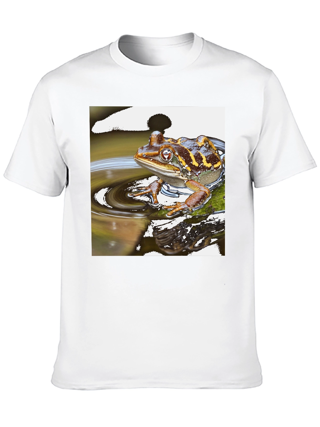 Frog in Water Mens Black T-shirt