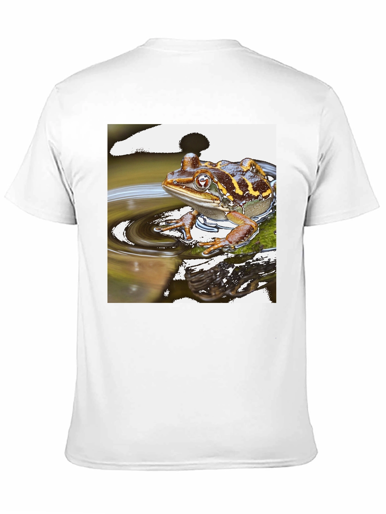 Frog in Water Mens Black T-shirt