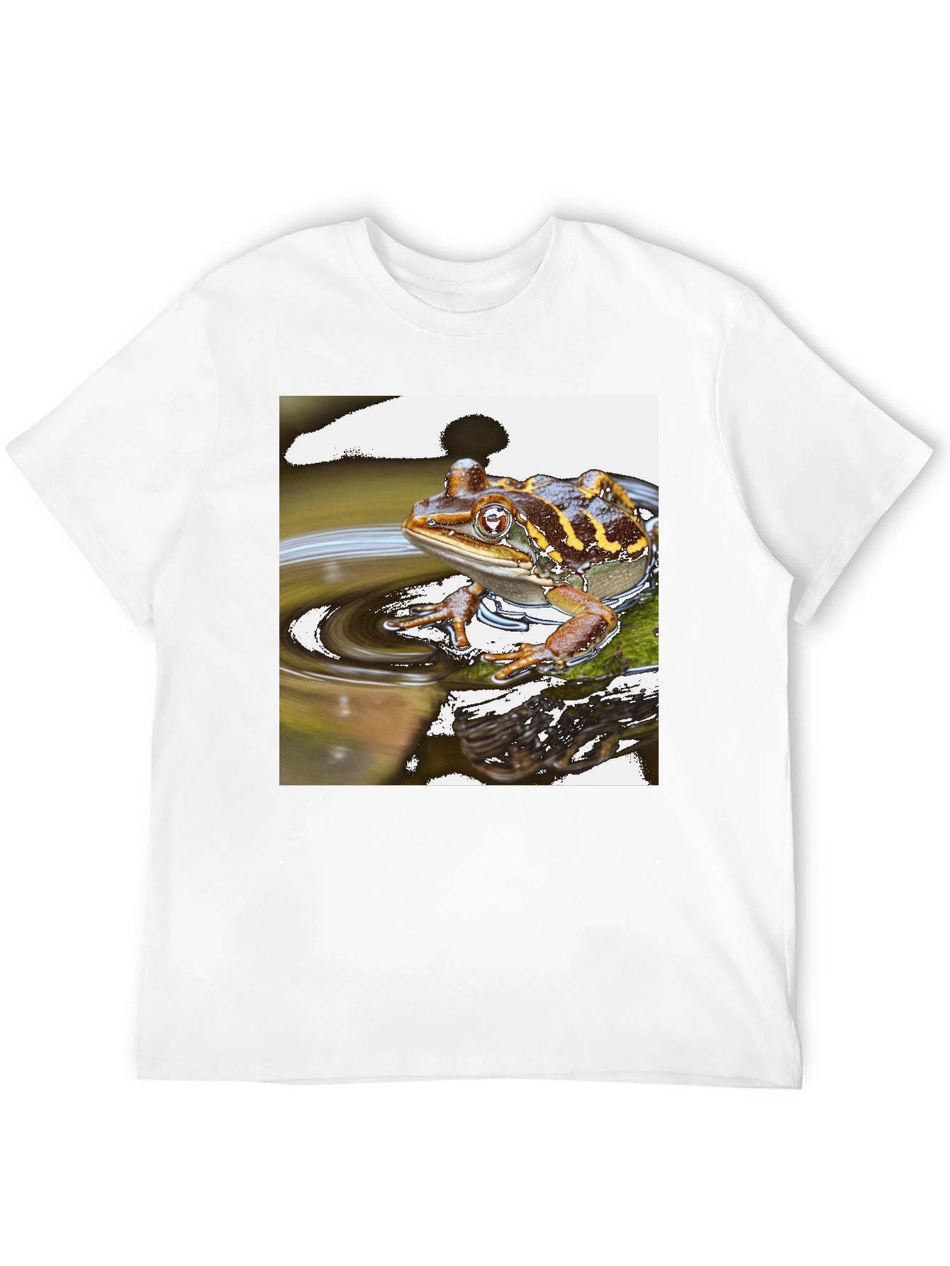 Frog in Water Mens Black T-shirt