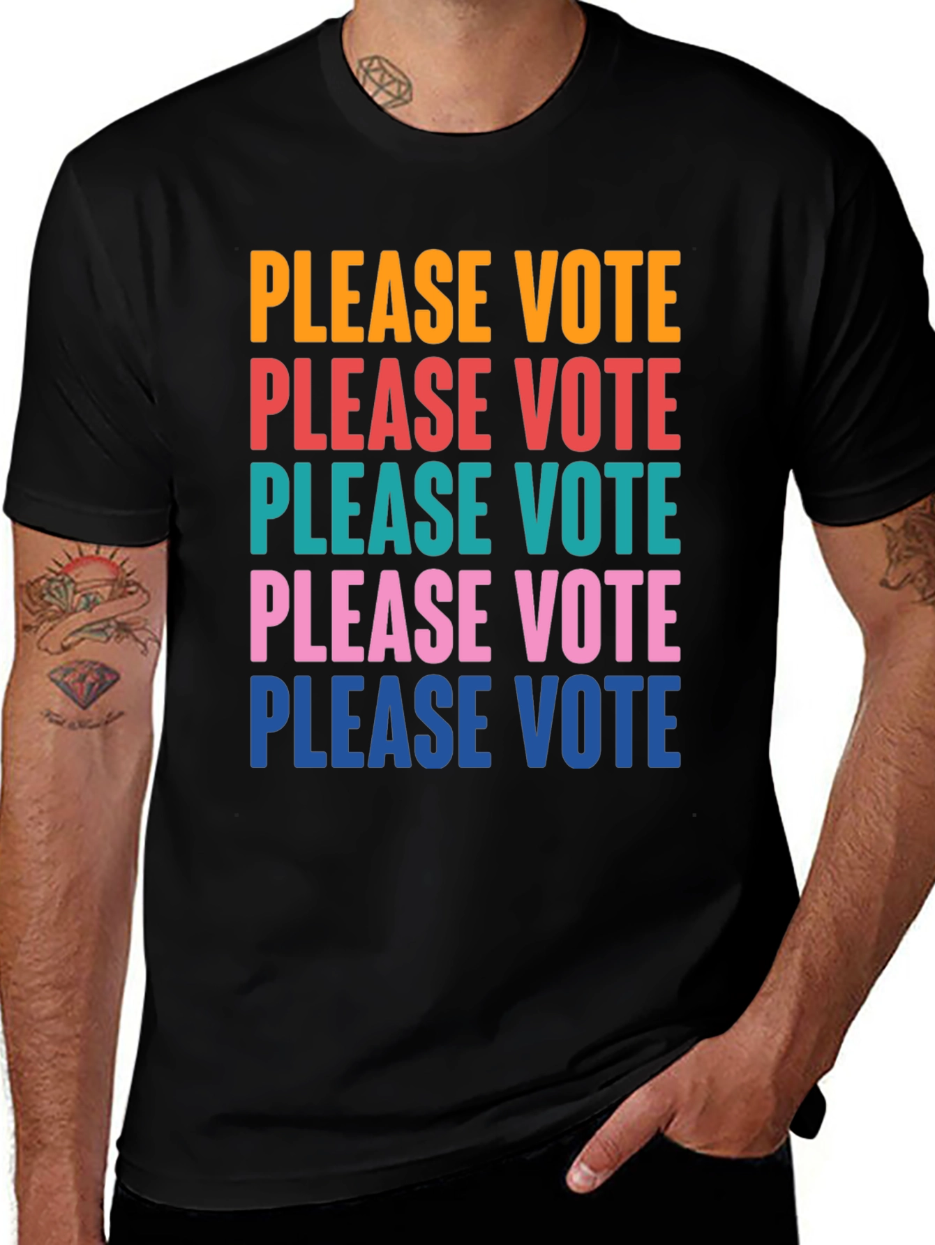 Please Vote Graphic Tee - Political Awareness