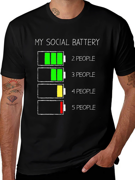 Social Battery T-Shirt - Introvert Humor