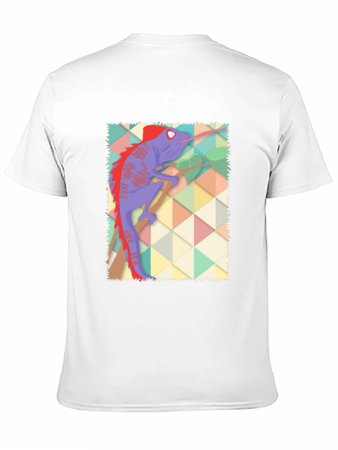 Chameleon Graphic Print T-Shirt - Black Cotton Blend