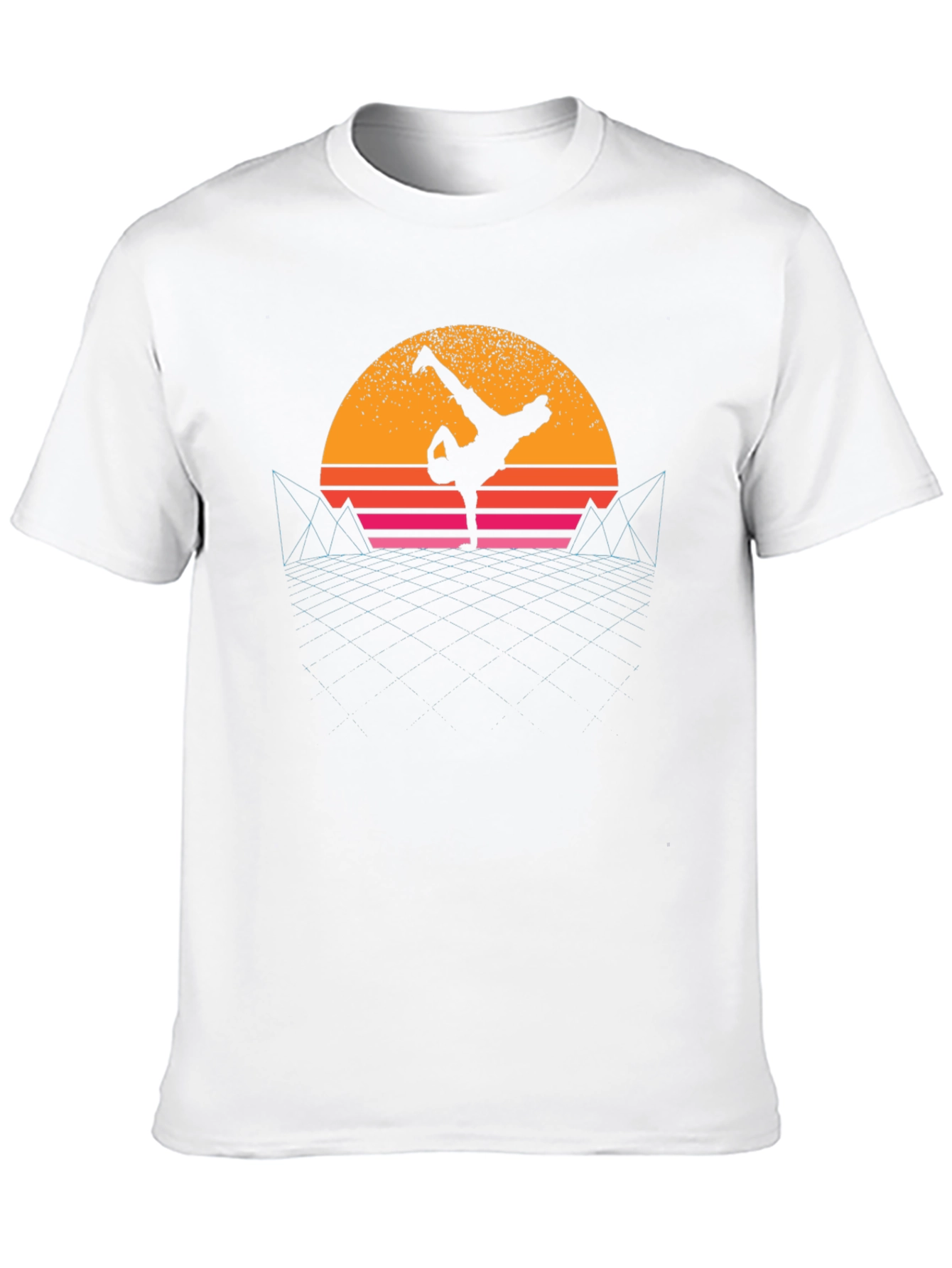 Retro Breakdance T-Shirt - Sunset Silhouette