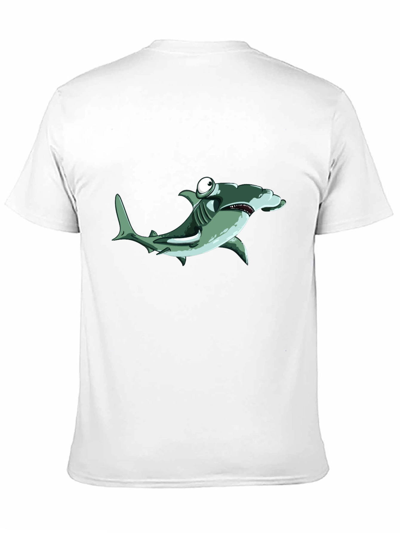Cartoon Hammerhead Shark Black T-Shirt