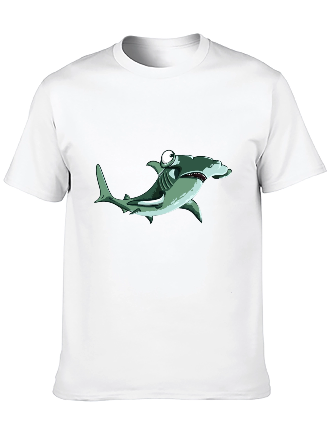 Cartoon Hammerhead Shark Black T-Shirt