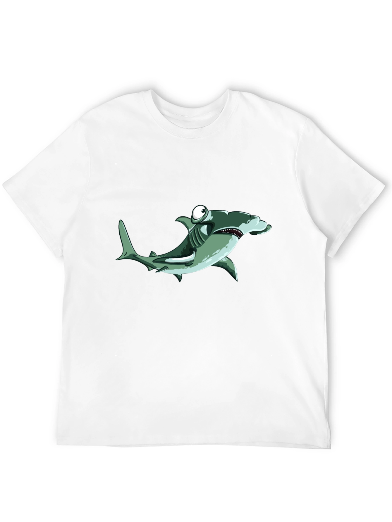 Cartoon Hammerhead Shark Black T-Shirt
