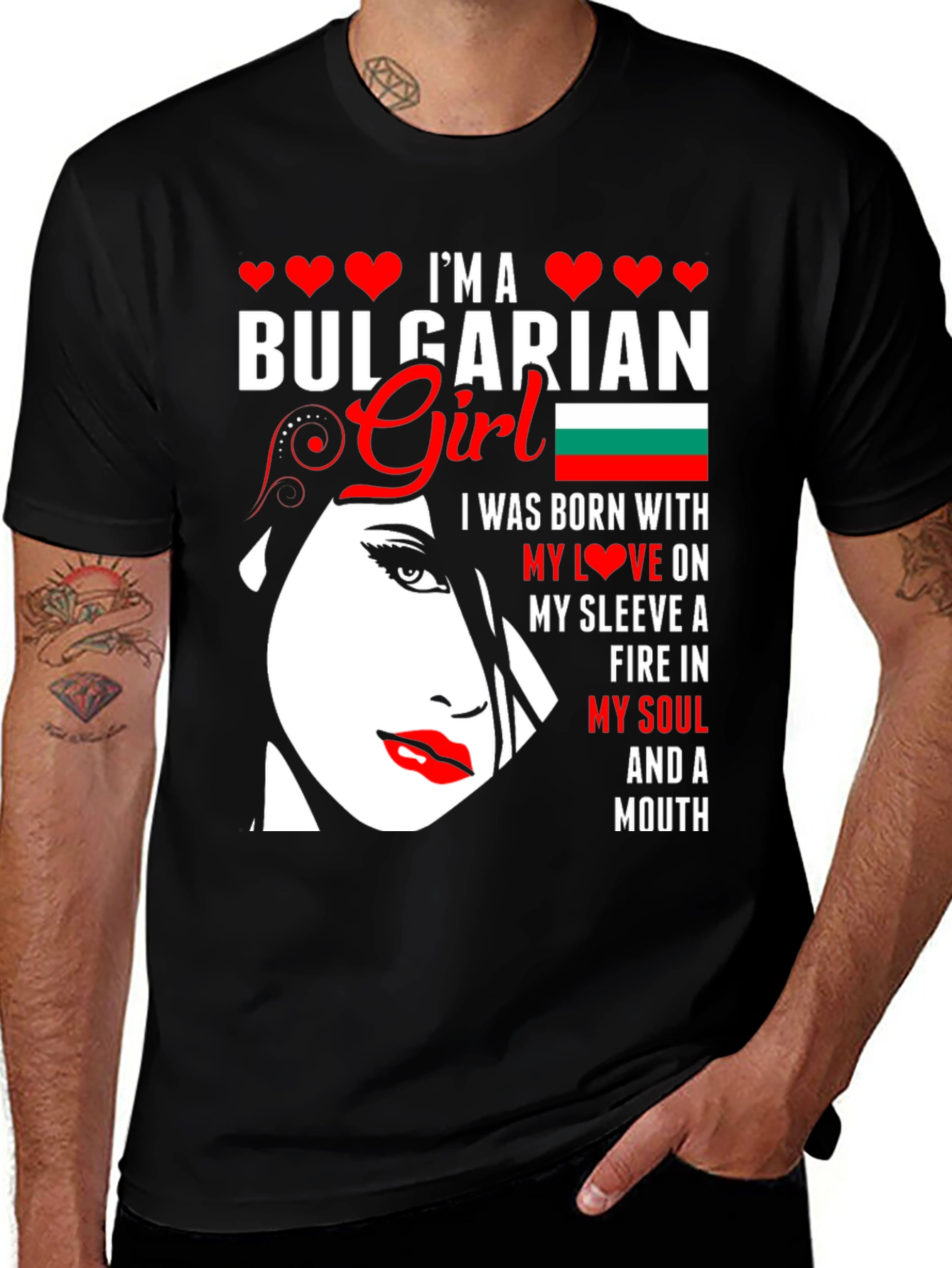 Bulgarian Girl T-Shirt: Fiery Soul Design