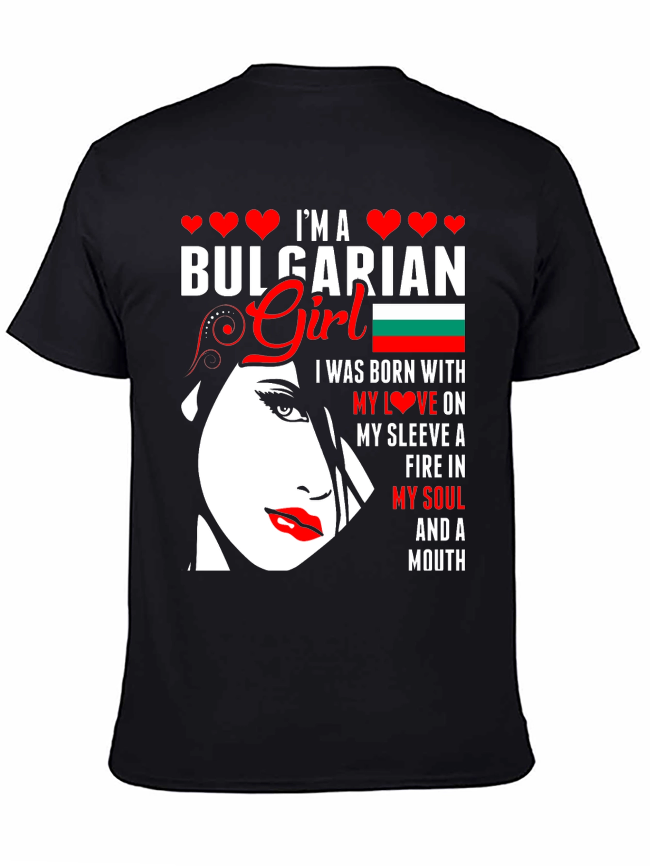 Bulgarian Girl T-Shirt: Fiery Soul Design