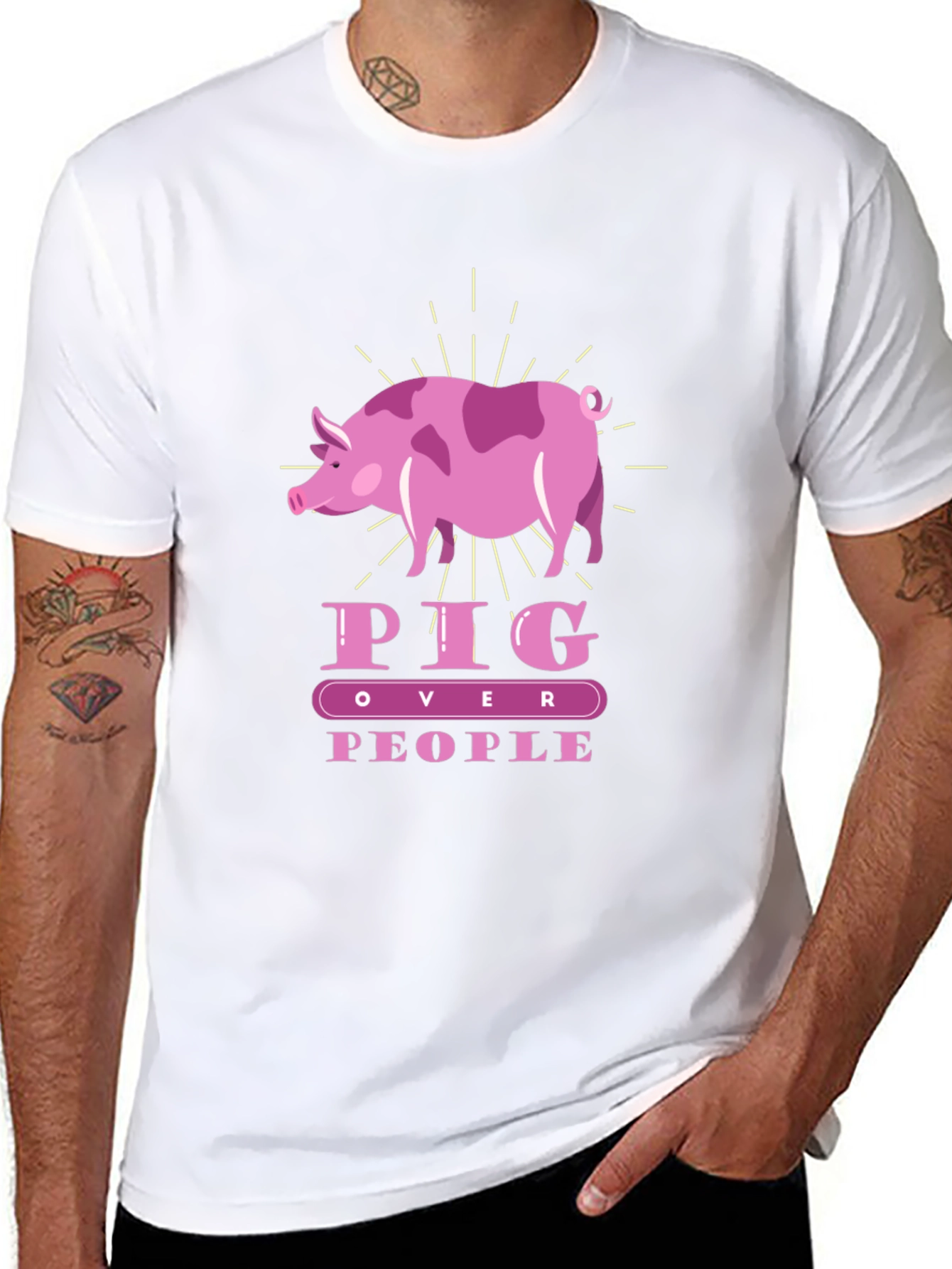 Pig Over People T-Shirt | Animal Lover Tee