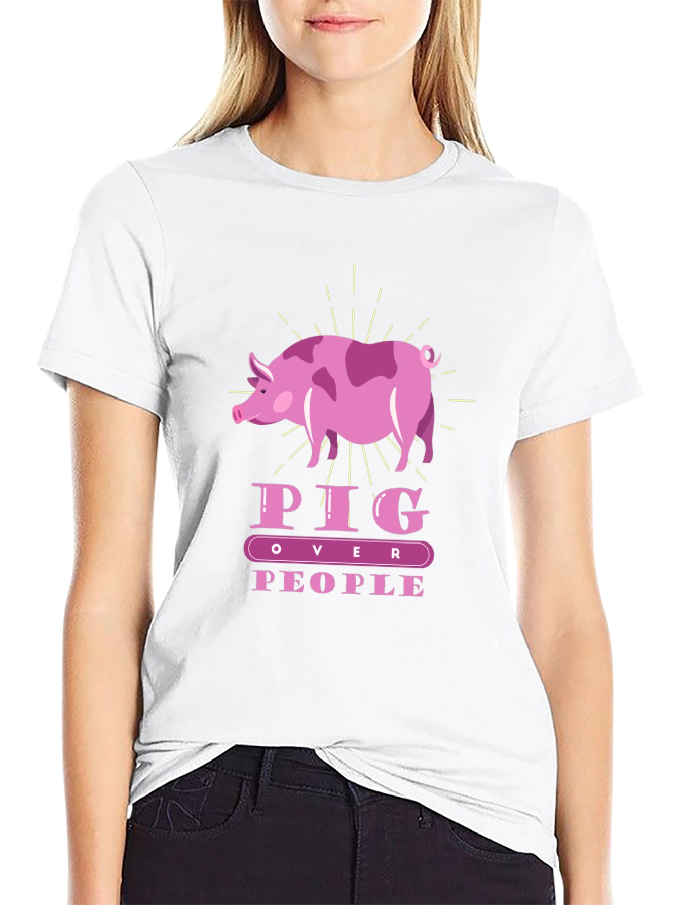 Pig Over People T-Shirt | Animal Lover Tee
