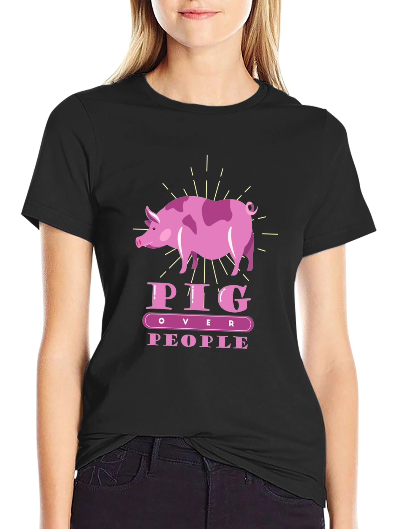 Pig Over People T-Shirt | Animal Lover Tee