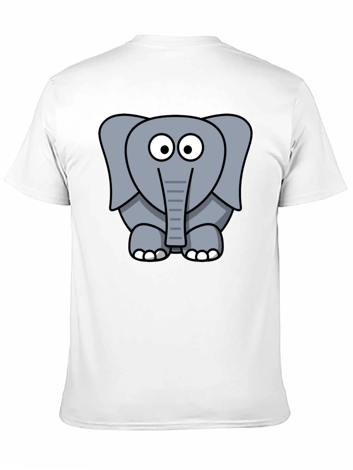 Cartoon Elephant Graphic T-Shirt - Unisex Black Tee