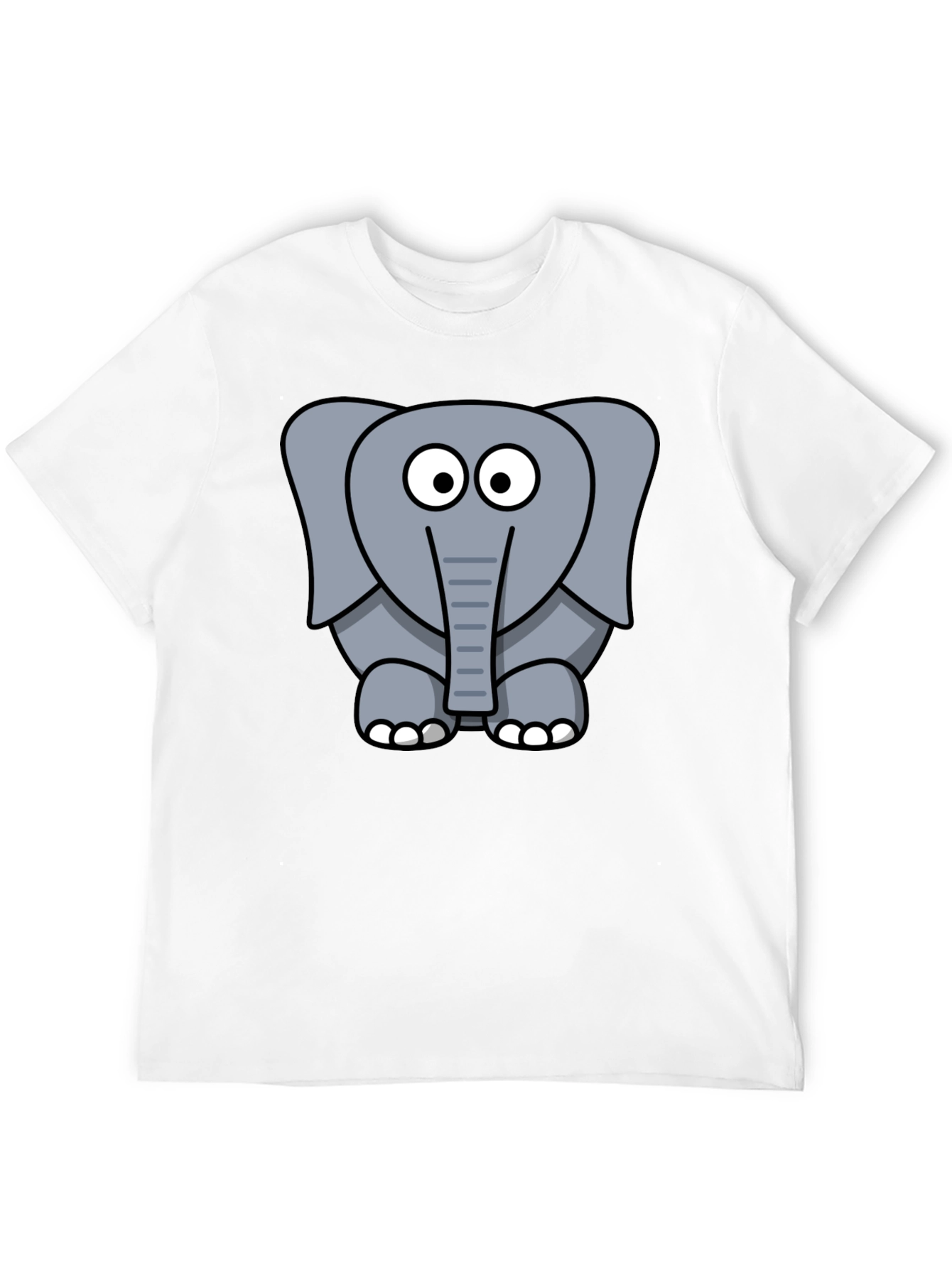 Cartoon Elephant Graphic T-Shirt - Unisex Black Tee