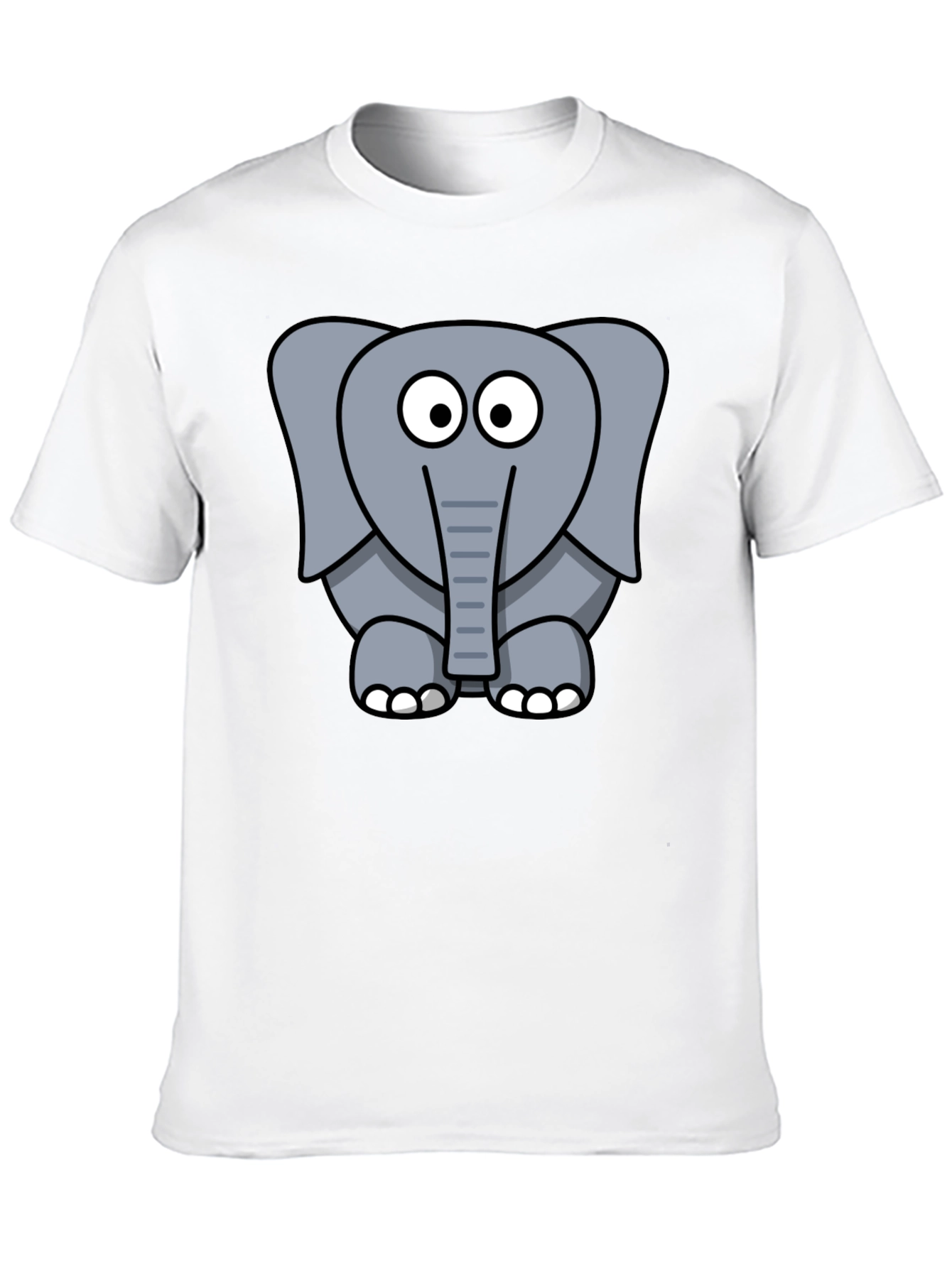 Cartoon Elephant Graphic T-Shirt - Unisex Black Tee