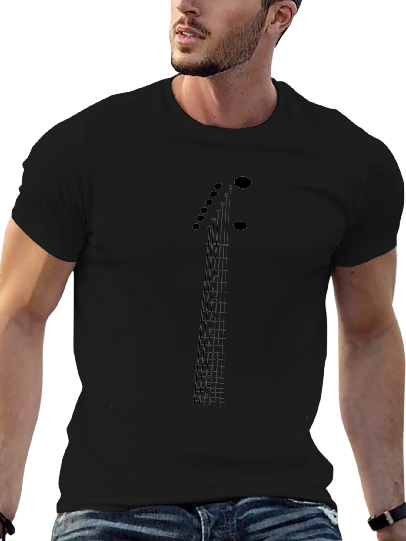 Guitar Fretboard Graphic Tee - Black