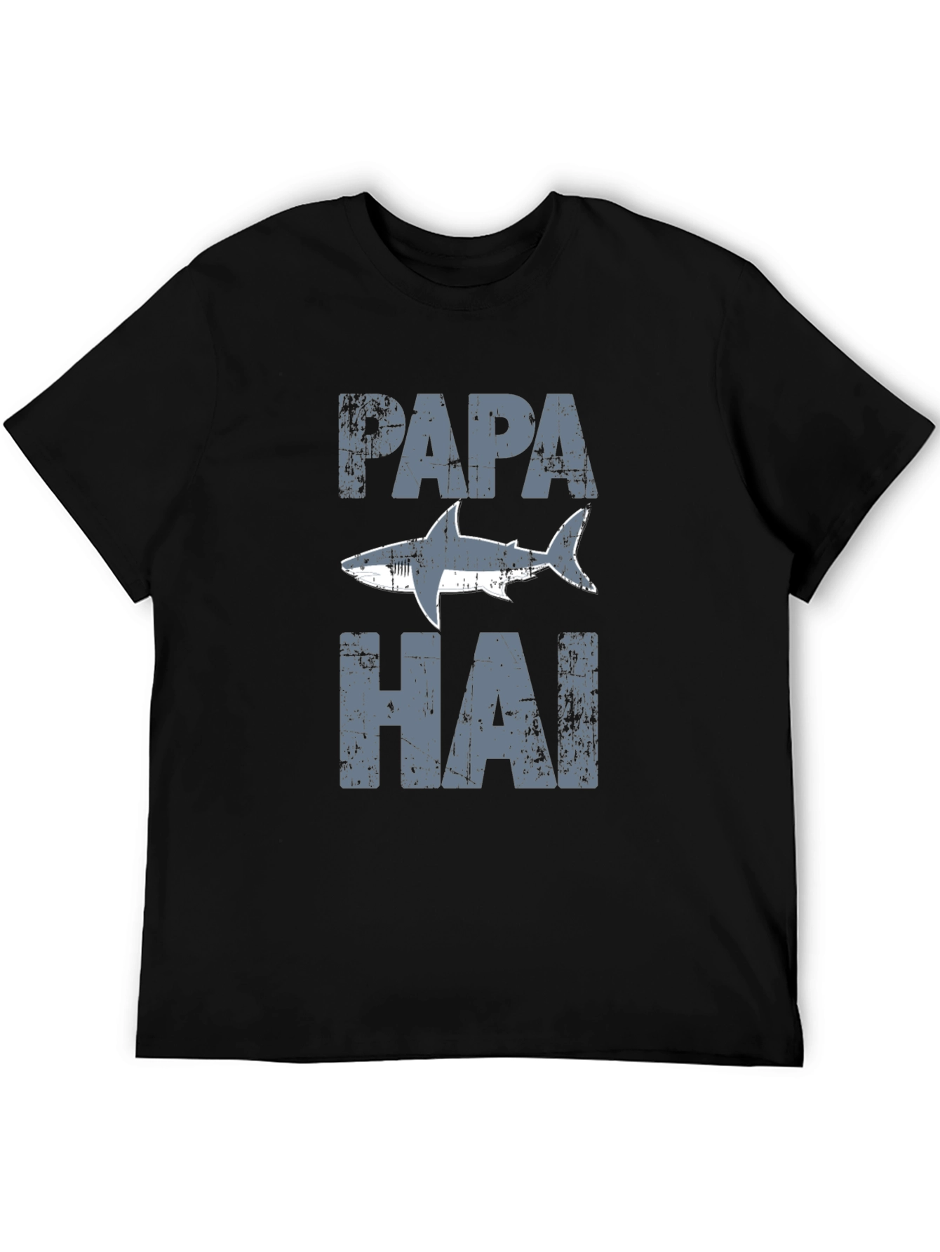 Papa Shark Distressed Graphic T-Shirt - Fathers Day