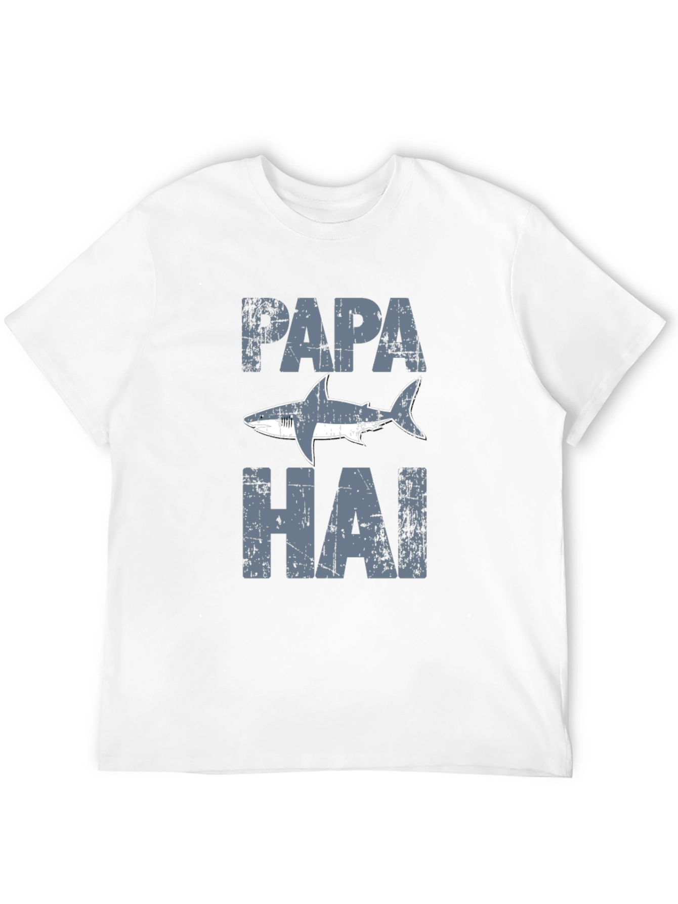 Papa Shark Distressed Graphic T-Shirt - Fathers Day