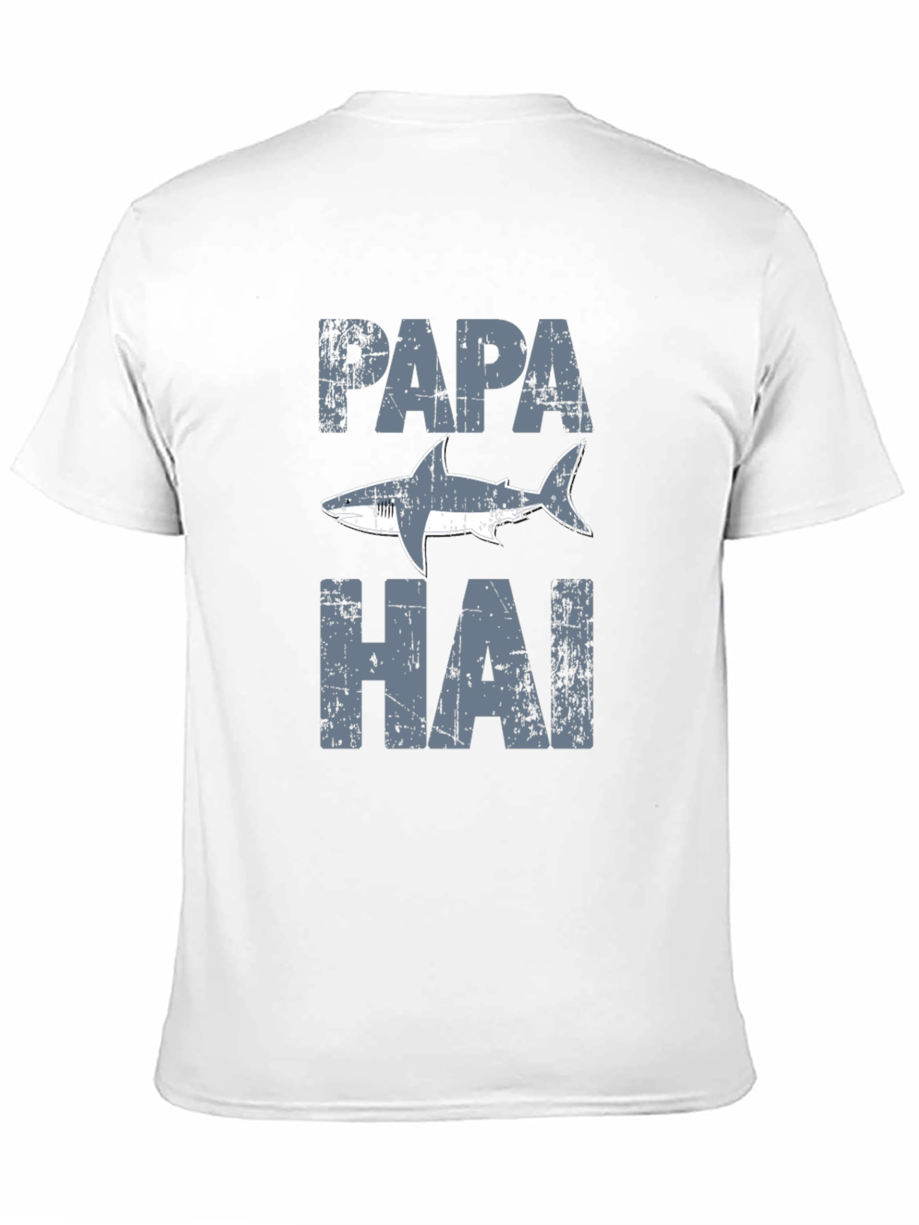 Papa Shark Distressed Graphic T-Shirt - Fathers Day