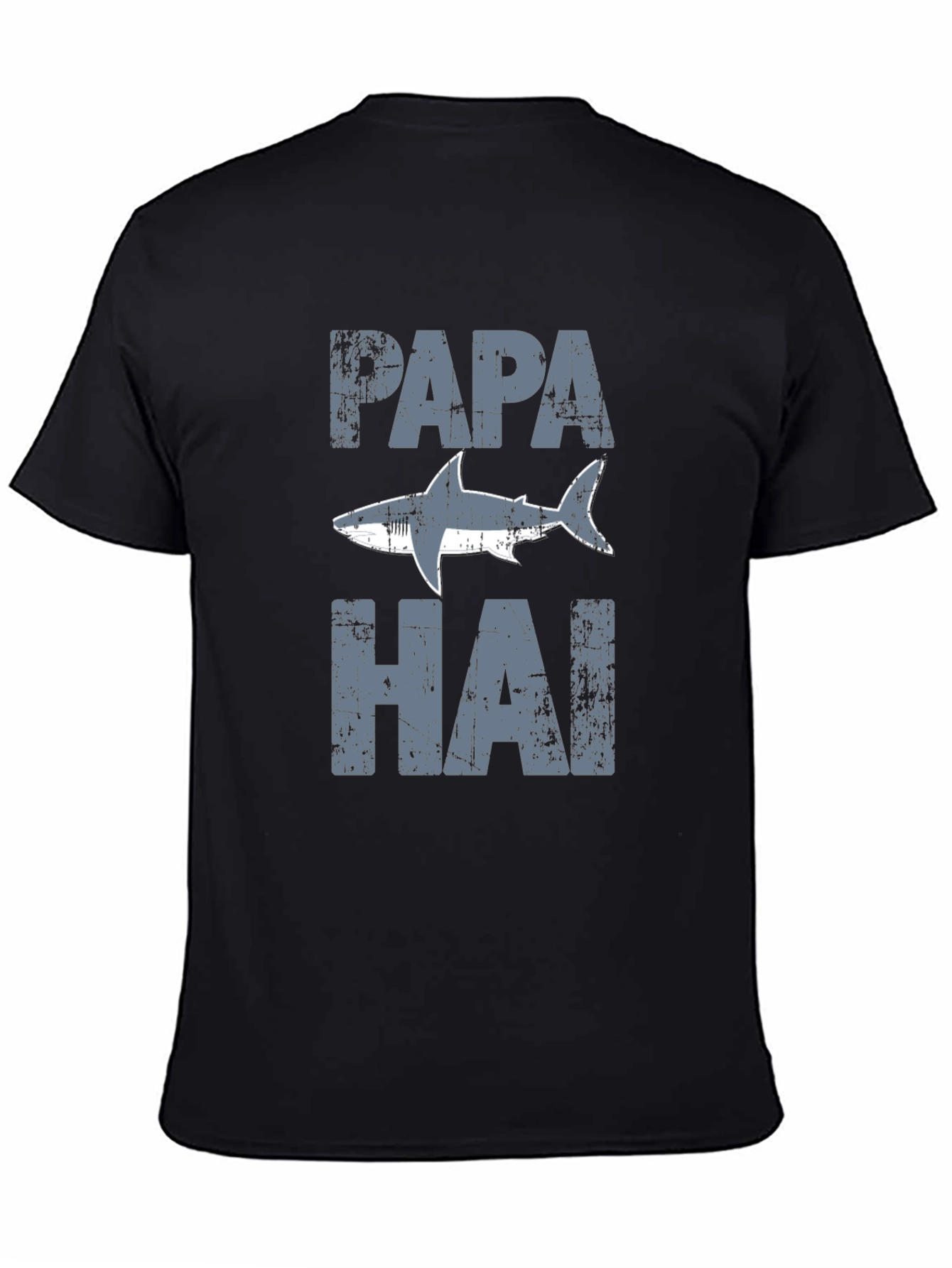 Papa Shark Distressed Graphic T-Shirt - Fathers Day