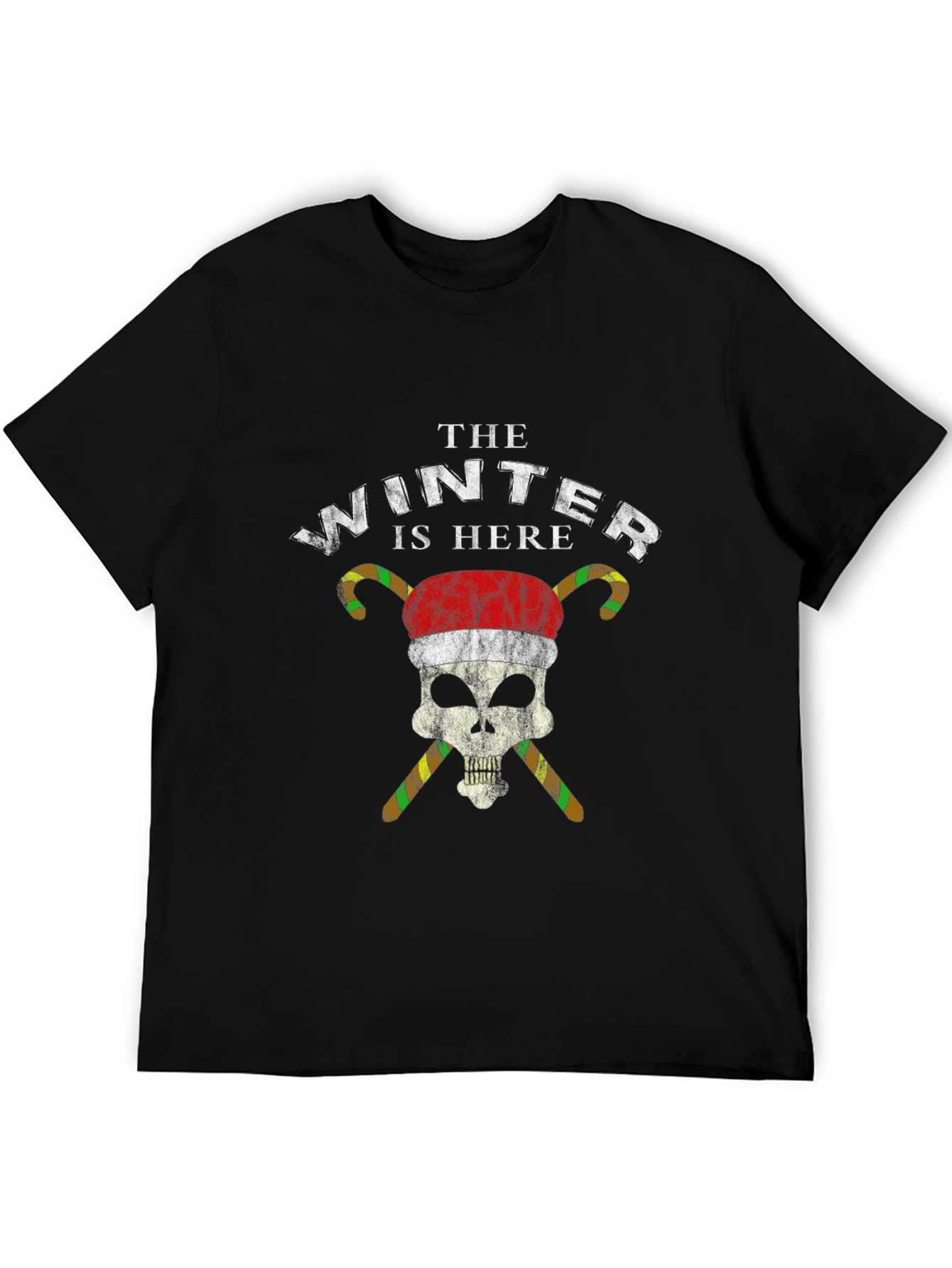 Winter Is Here Skull Santa Hat T-Shirt