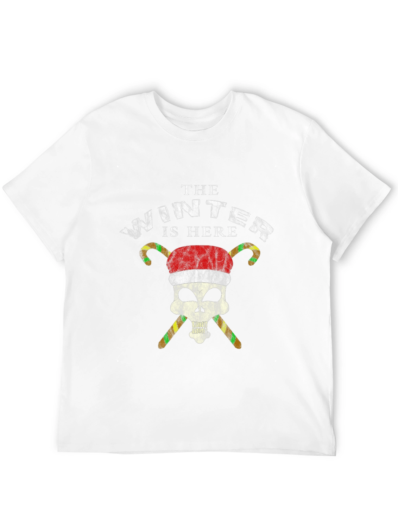 Winter Is Here Skull Santa Hat T-Shirt