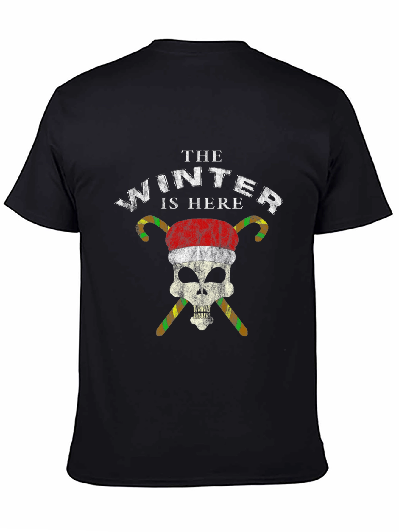 Winter Is Here Skull Santa Hat T-Shirt