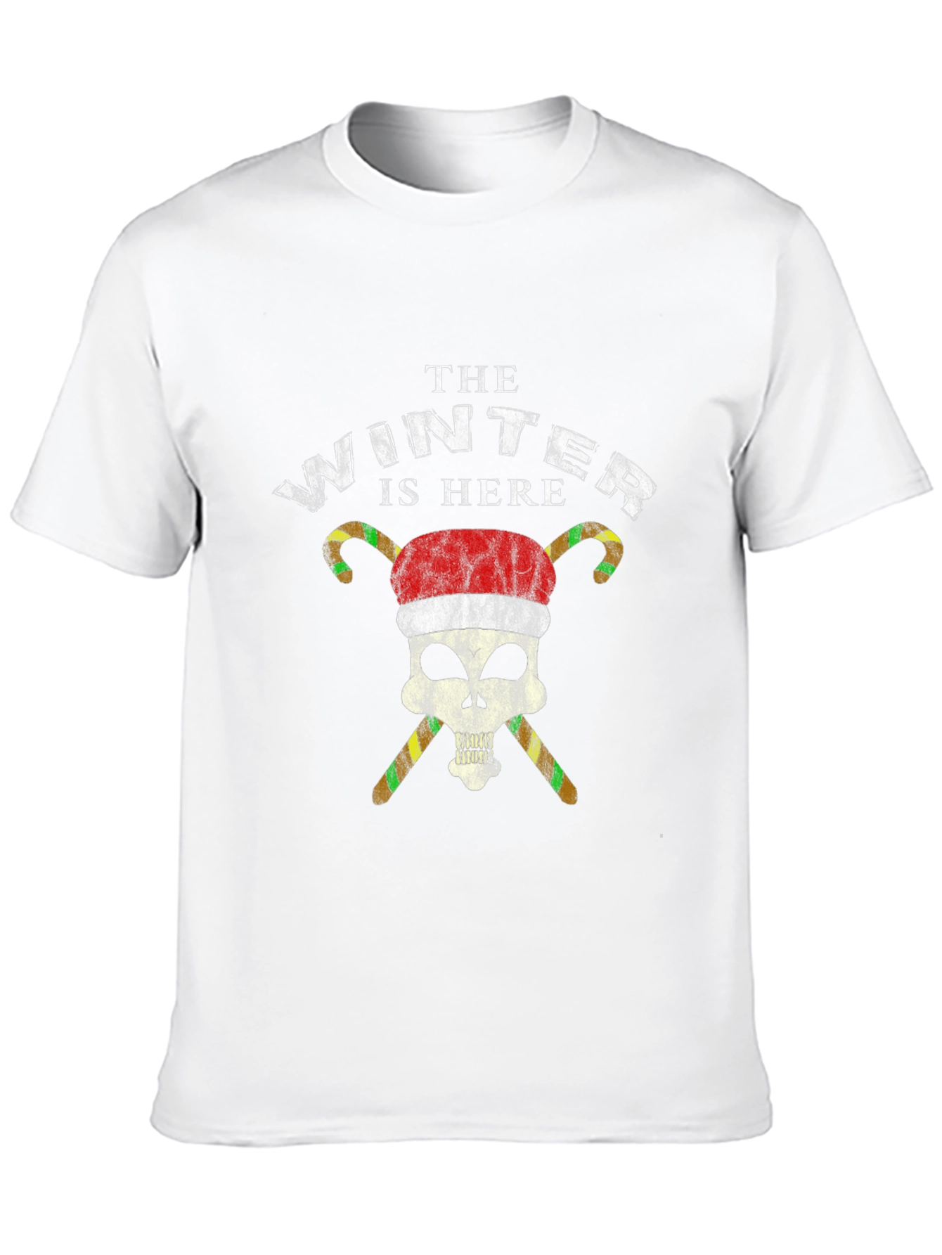 Winter Is Here Skull Santa Hat T-Shirt