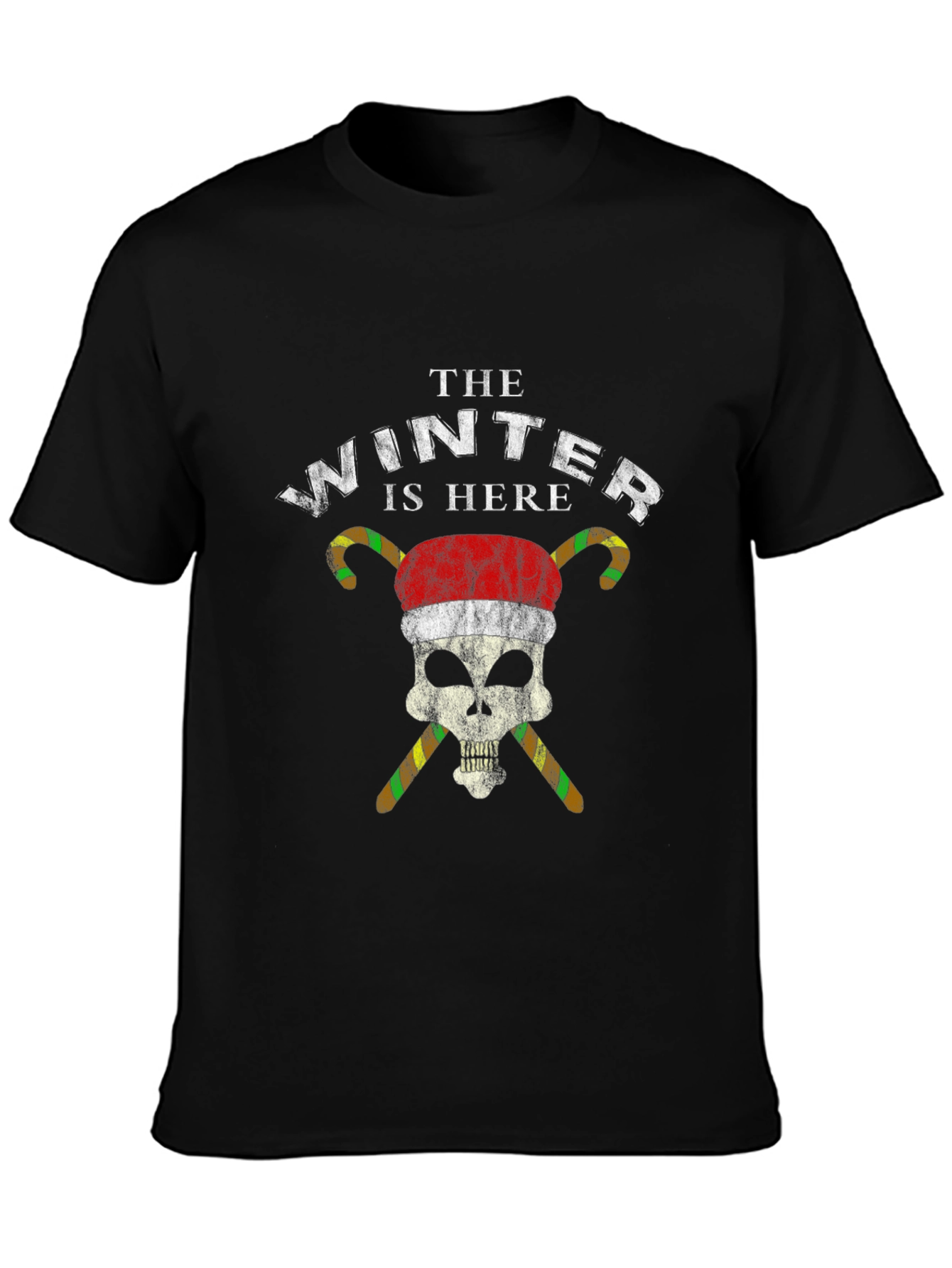 Winter Is Here Skull Santa Hat T-Shirt