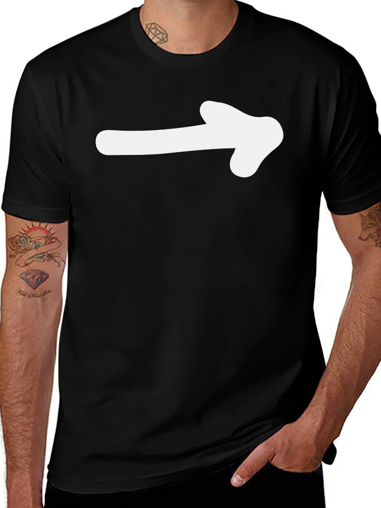 Right Arrow Graphic T-Shirt - Black