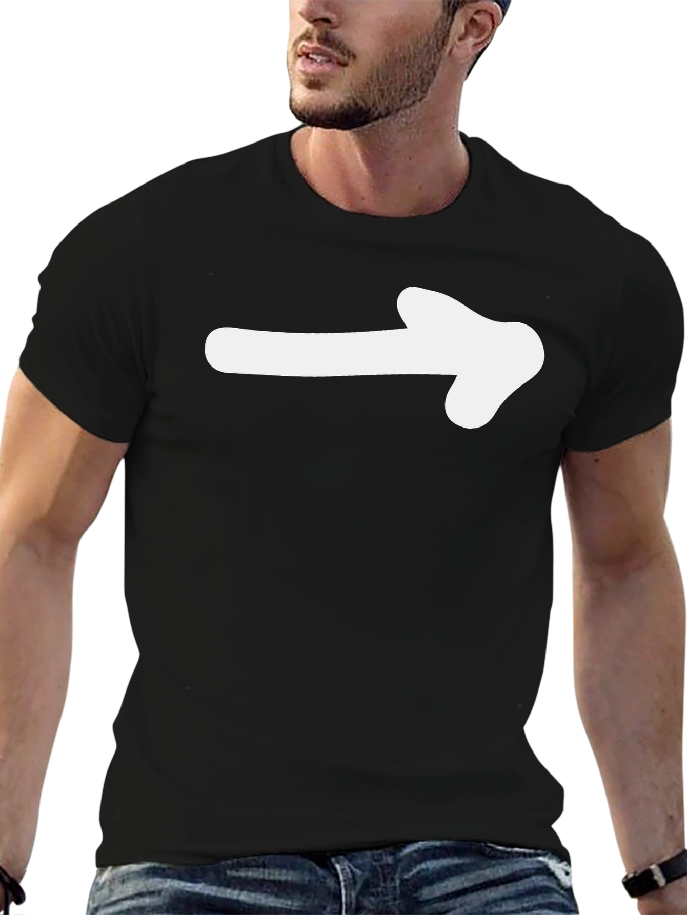 Right Arrow Graphic T-Shirt - Black