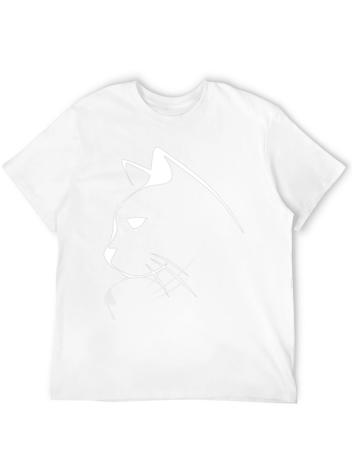 Black Cat Silhouette Graphic Tee - Mens Casual Shirt