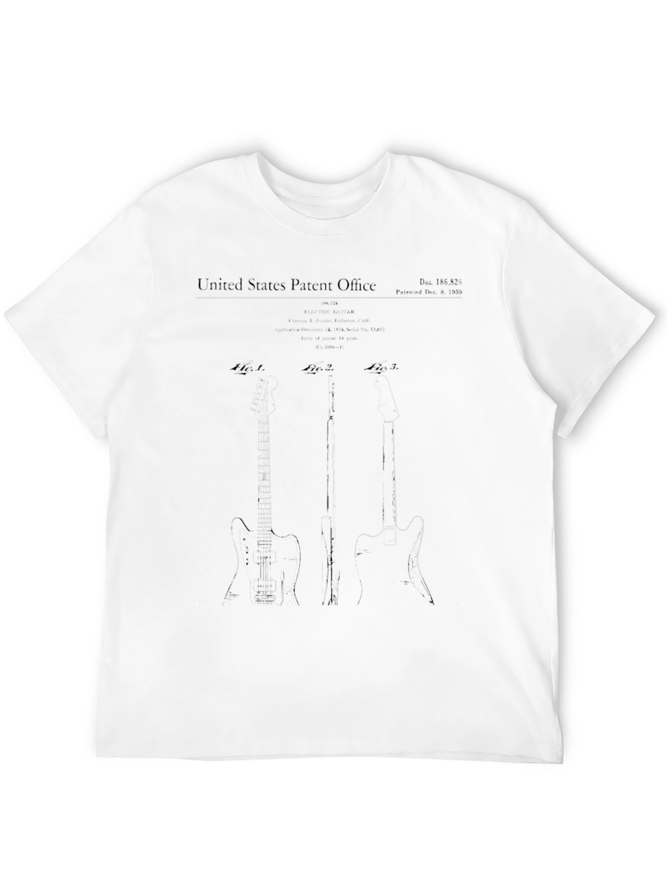 Guitar Patent Print Black T-Shirt